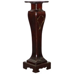 19th Century Mahogany French Jardiniere Pedestal Stand for Busts Bronze Marble