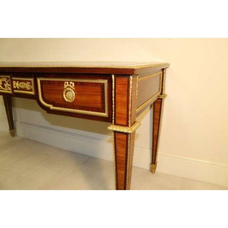 19th Century Mahogany French Louis XVI Style Bureau Plat with Ormolu Cast Mounts For Sale 4