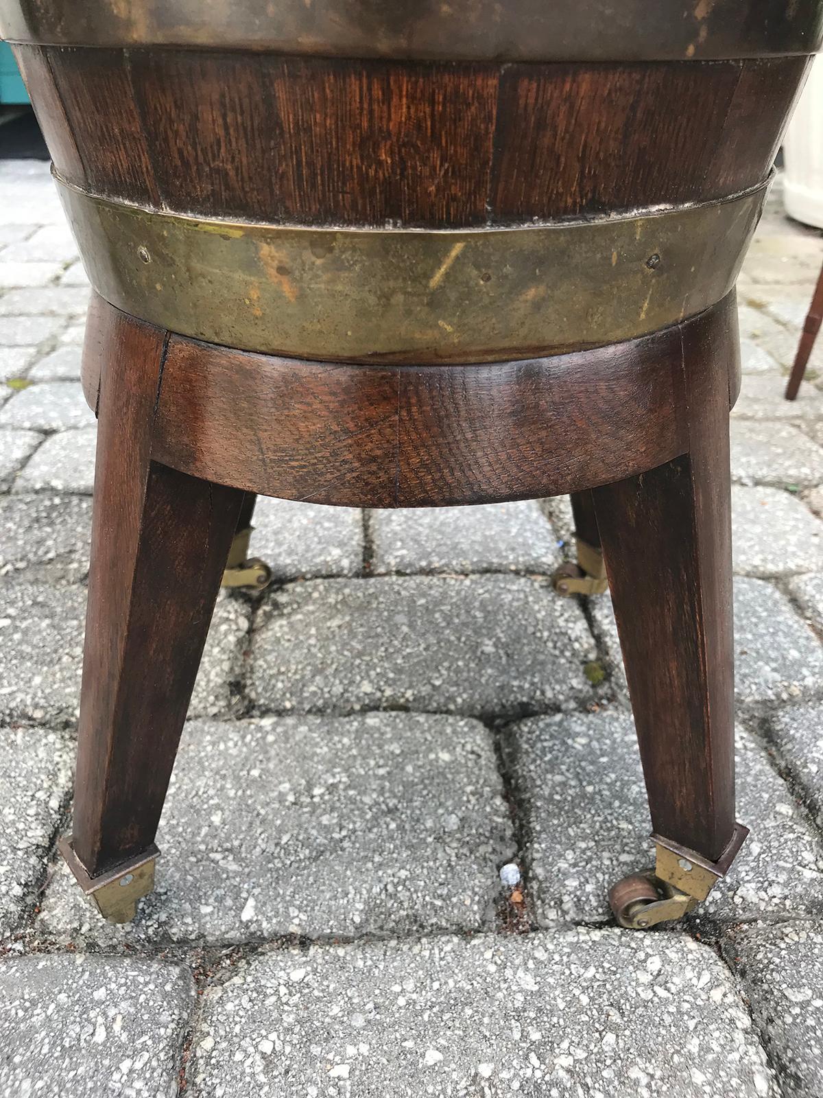 19th Century Mahogany Georgian Cellarette on Stand with Brass Banding 5
