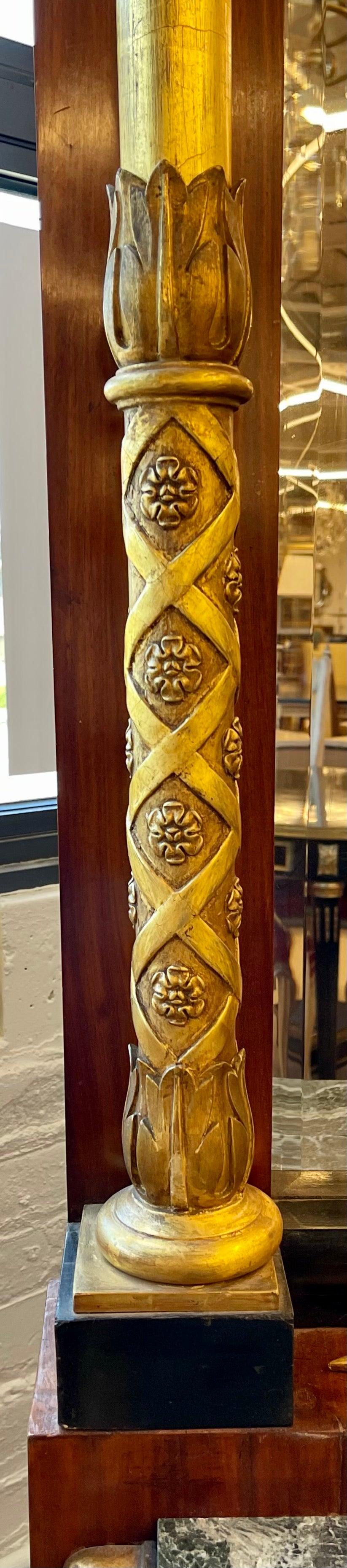 Console in legno dorato di mogano del XIX secolo con specchio, Neoclassico, P.G Bylanders in vendita 3