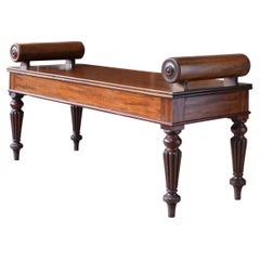 19th Century Mahogany Hall Bench