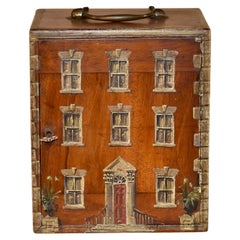 Antique 19th Century Mahogany Hand-Painted Bottle Box