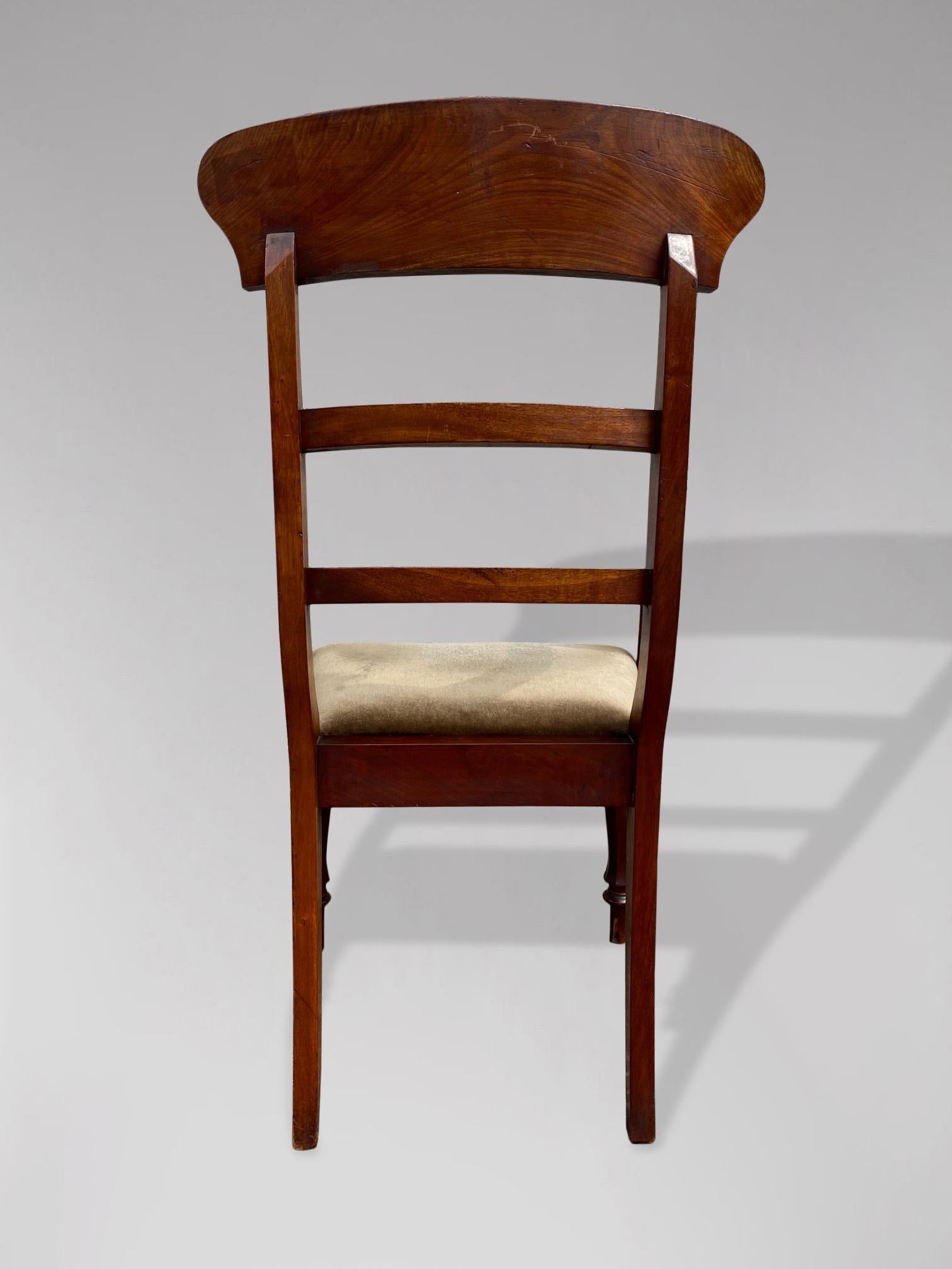 Hand-Crafted 19th Century Mahogany High Back Side or Desk Armchair For Sale