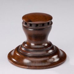 19th Century Mahogany Inkwell in the Form of a Capstan Nautical
