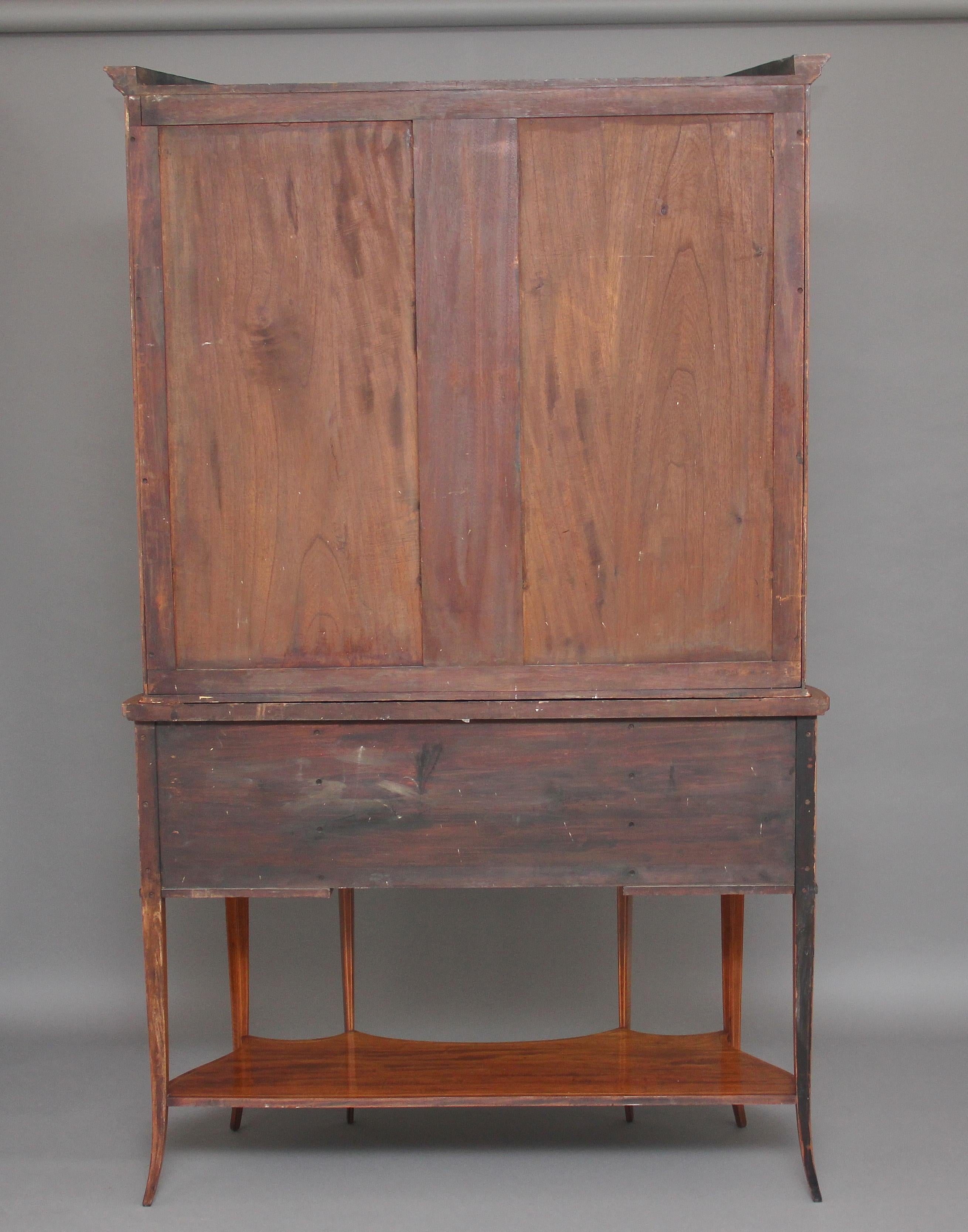 19th Century Mahogany Inlaid Display Cabinet For Sale 11