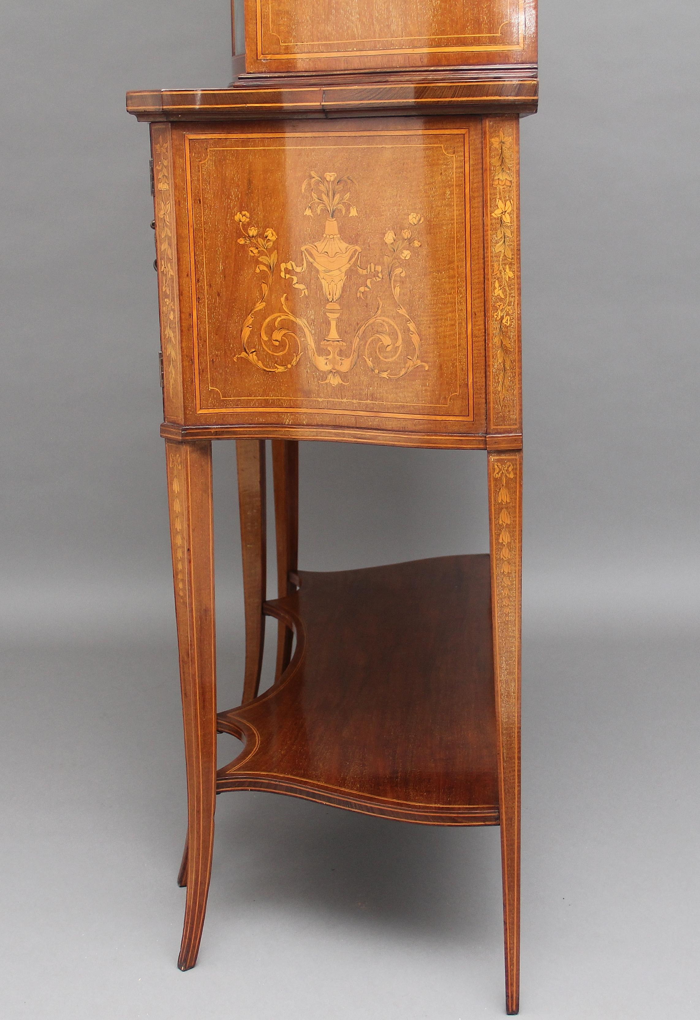 19th Century Mahogany Inlaid Display Cabinet For Sale 13