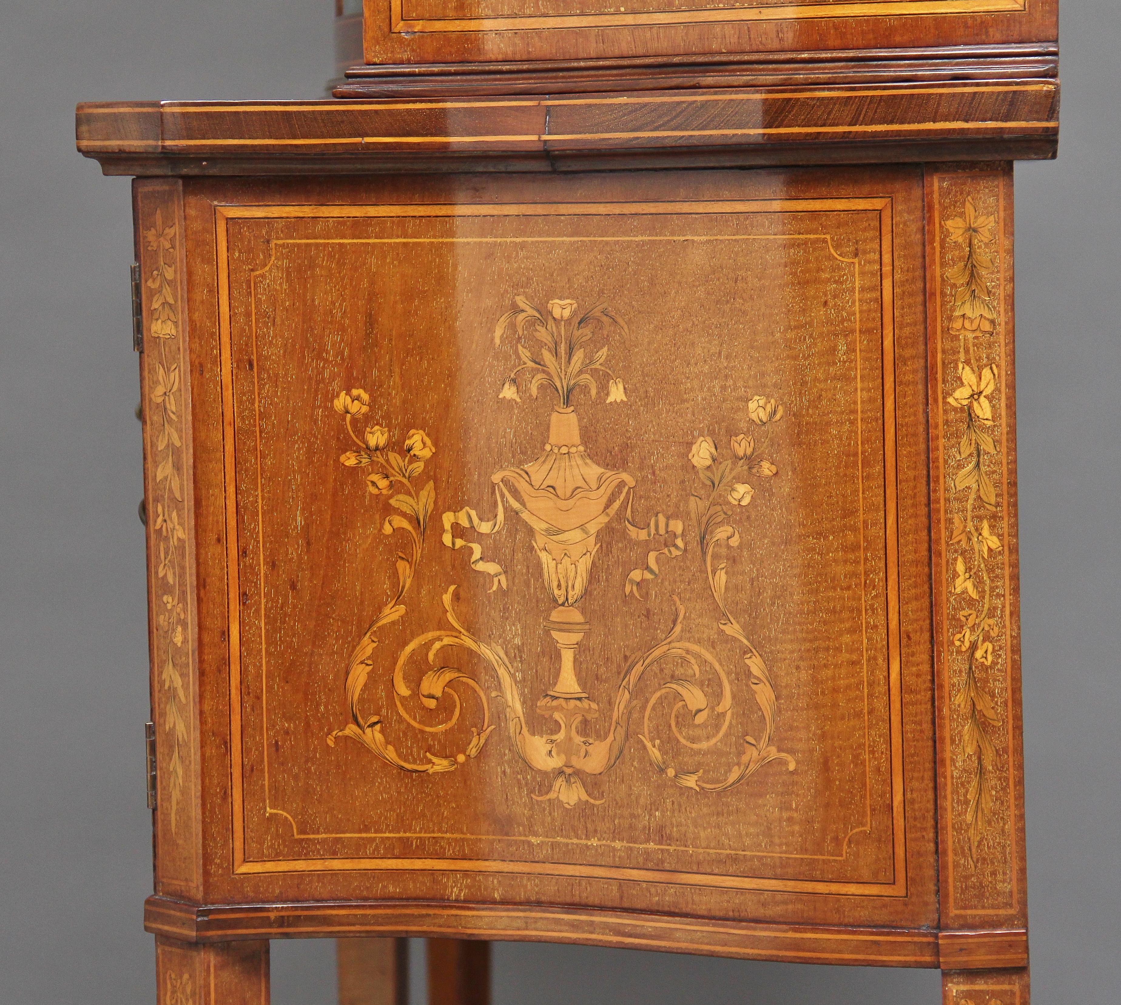 19th Century Mahogany Inlaid Display Cabinet For Sale 14