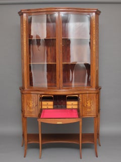 19th Century Mahogany Inlaid Display Cabinet