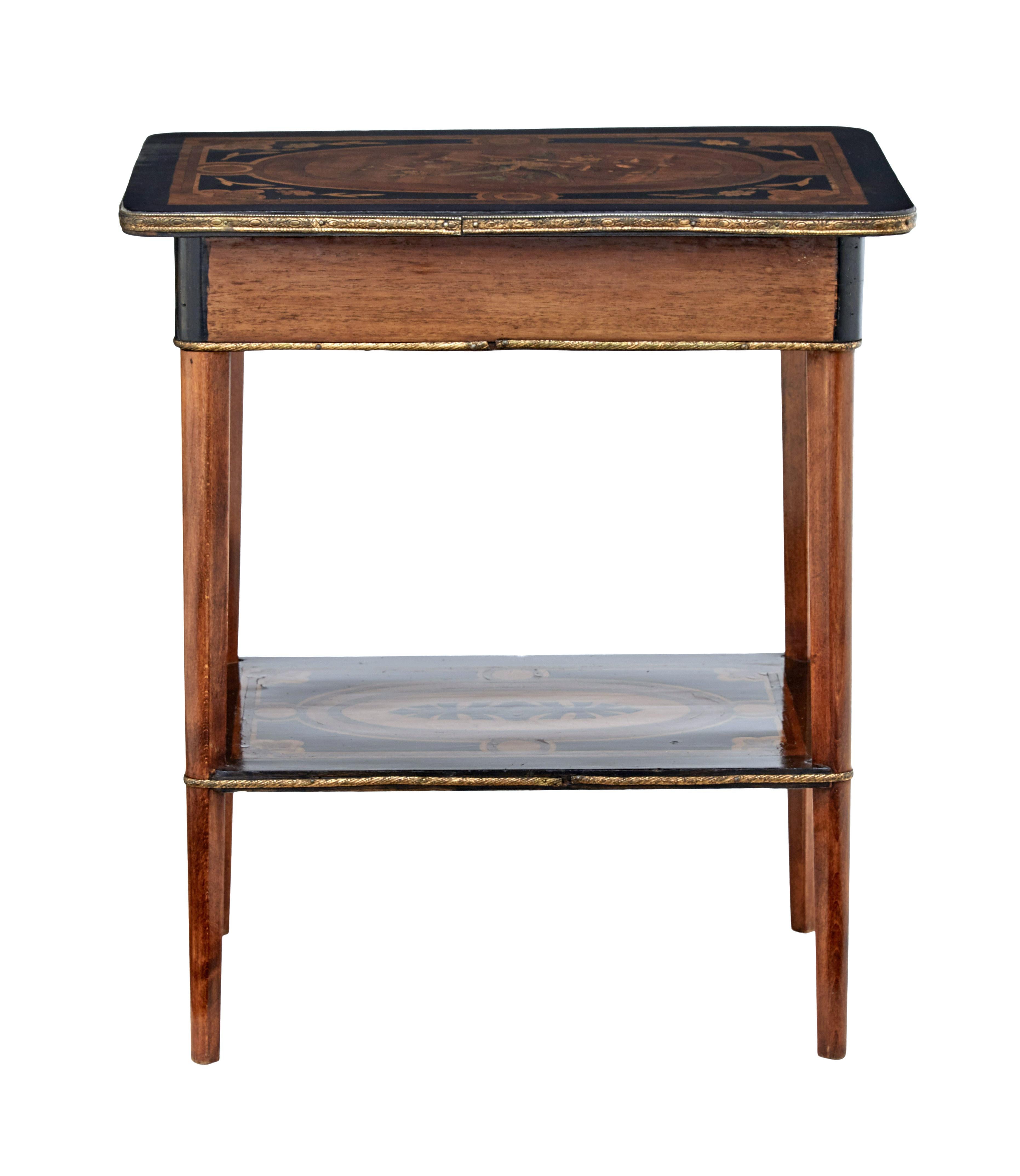 Late Victorian 19th Century Mahogany Inlaid Ladies Work Table