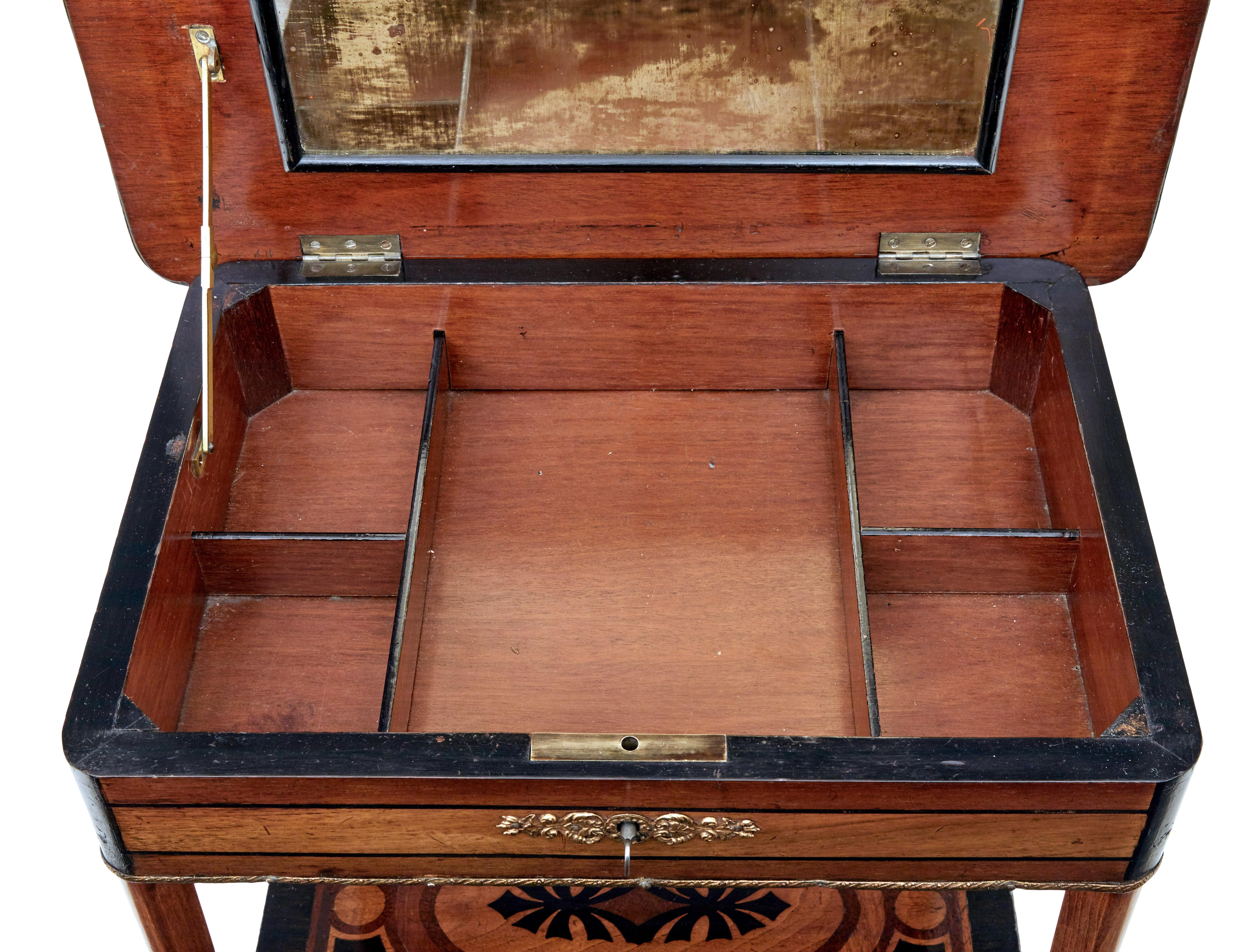 19th Century Mahogany Inlaid Ladies Work Table In Good Condition In Debenham, Suffolk