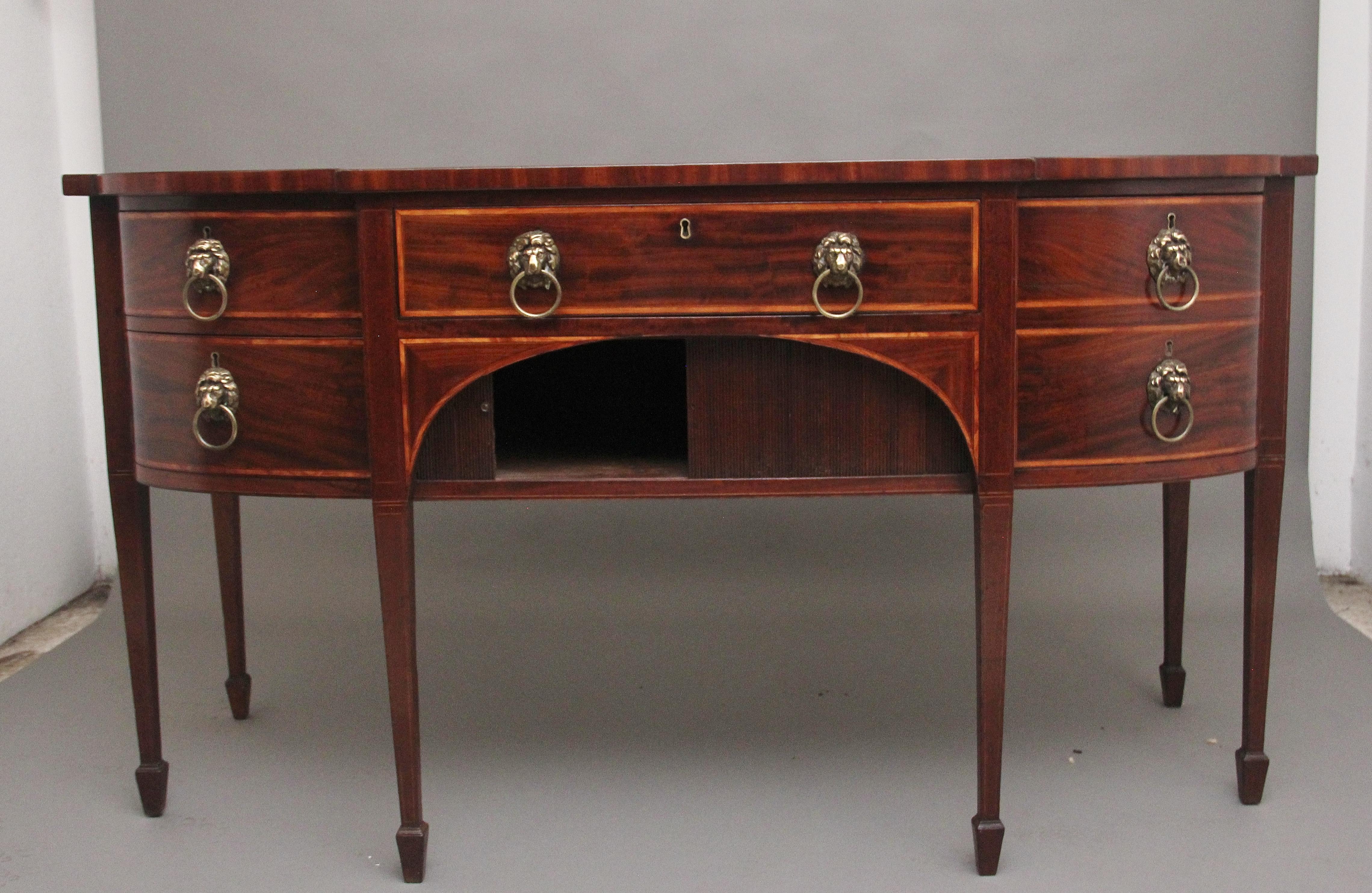 British 19th Century mahogany inlaid sideboard For Sale