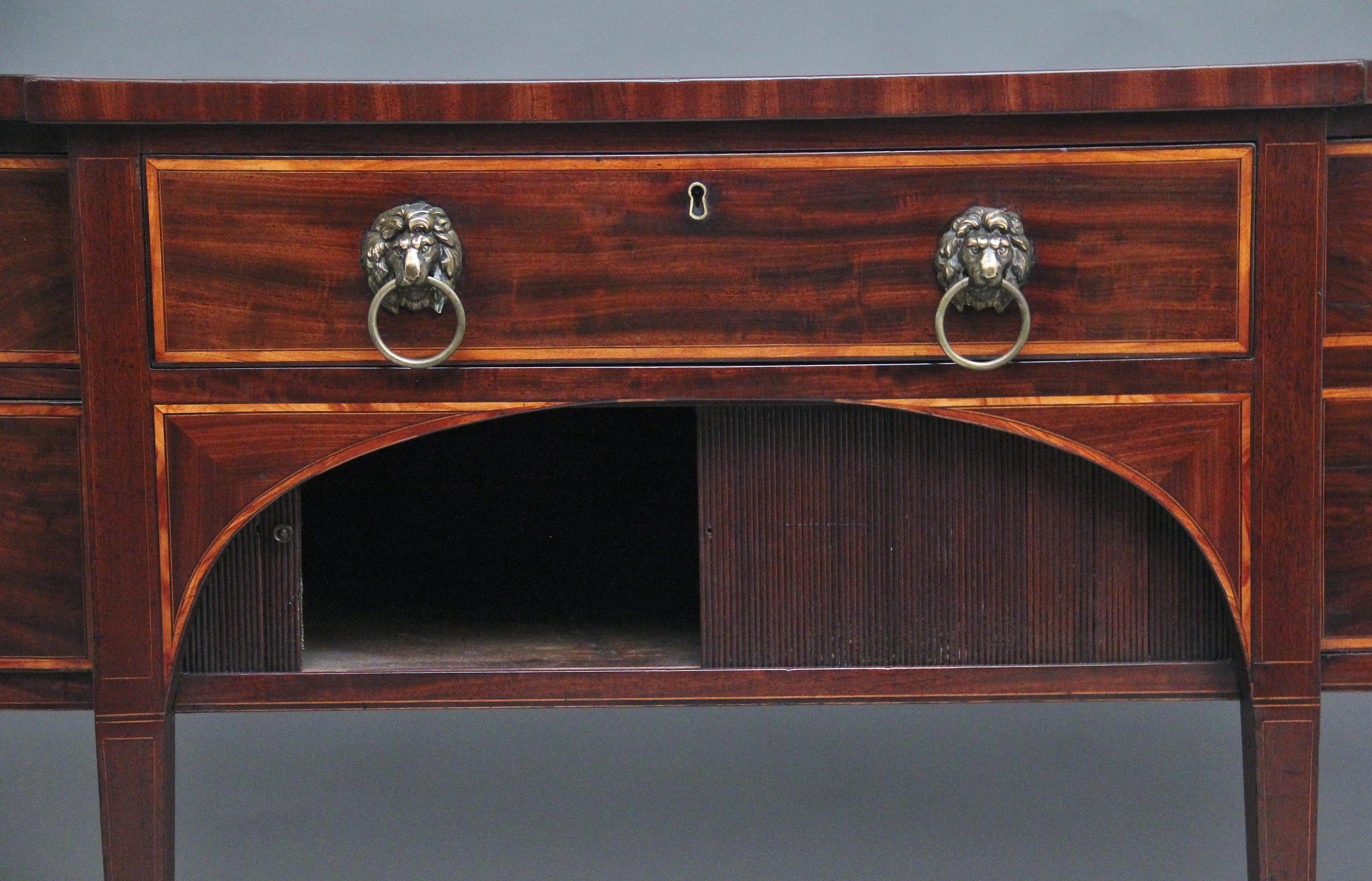Late 18th Century 19th Century mahogany inlaid sideboard For Sale