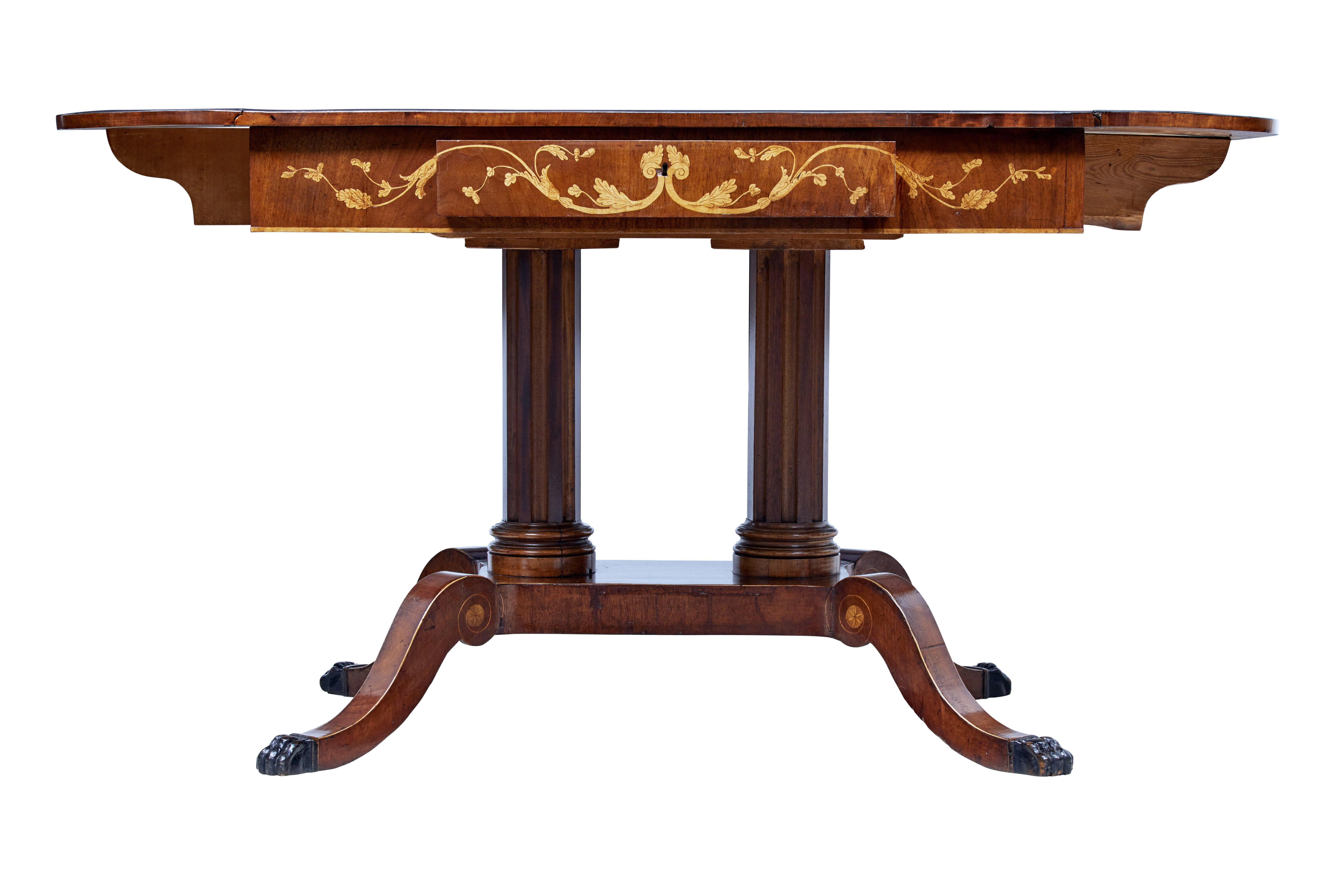 Victorian 19th Century Mahogany Inlaid Sofa Table