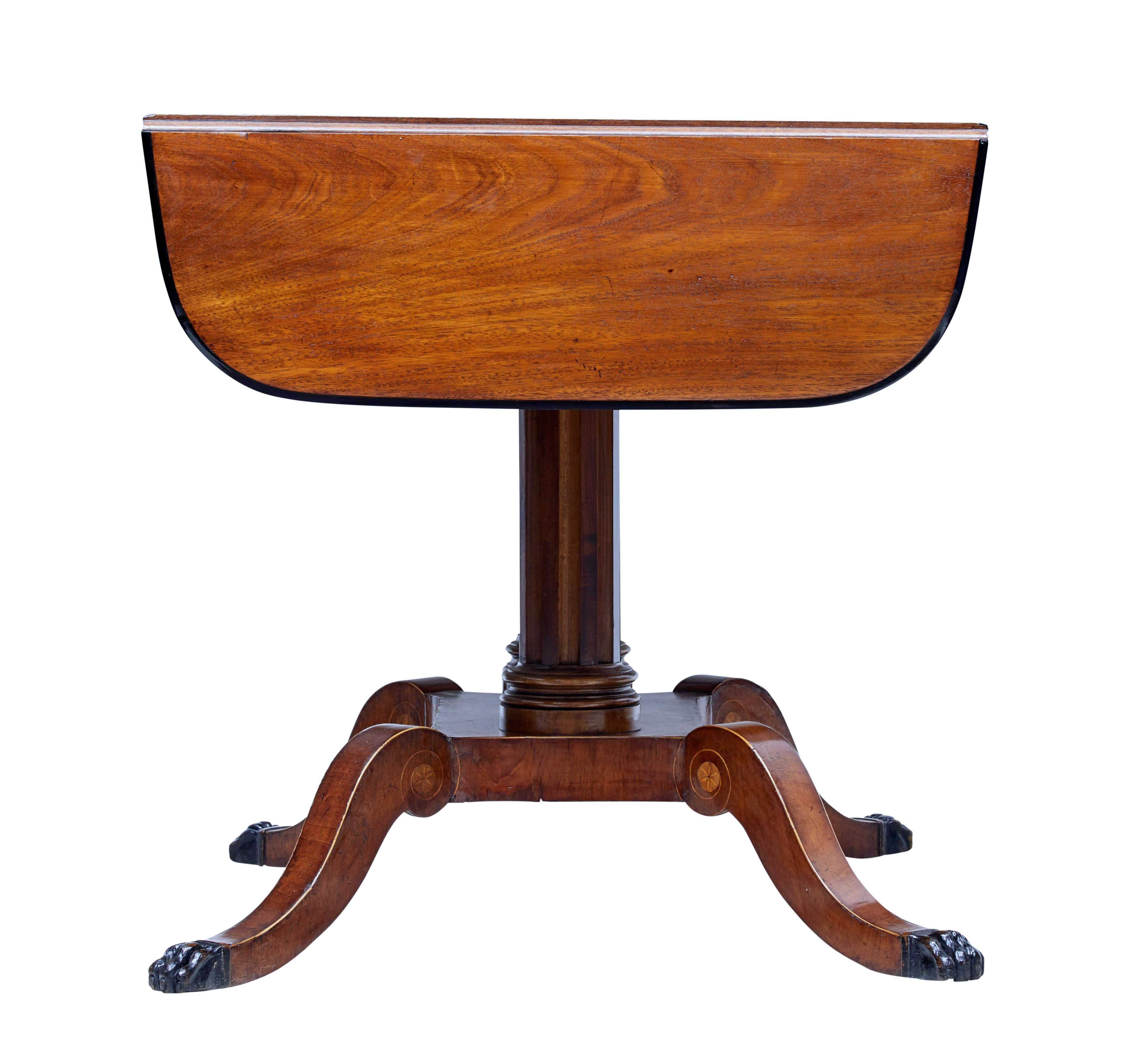 19th Century Mahogany Inlaid Sofa Table (Schwedisch)