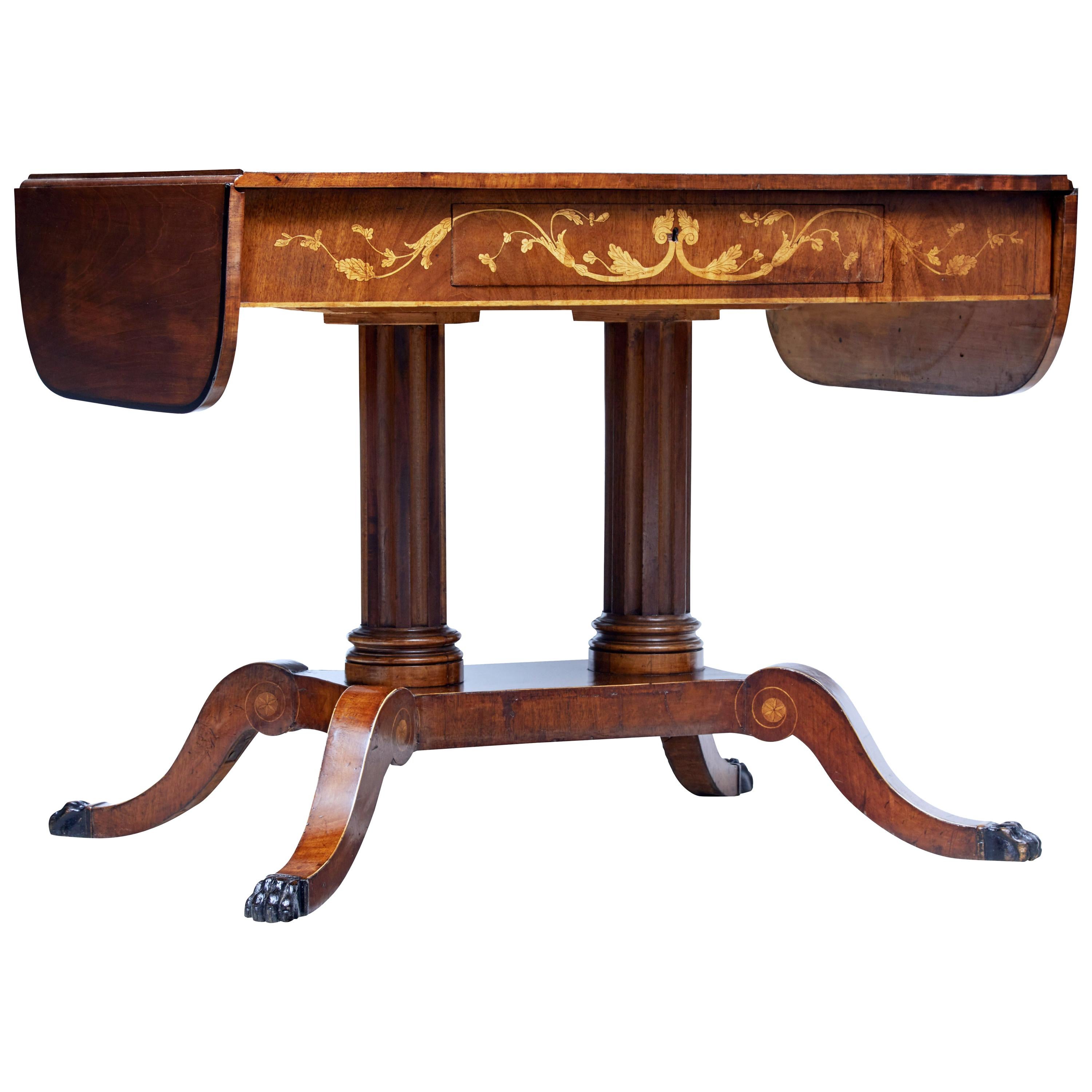 19th Century Mahogany Inlaid Sofa Table