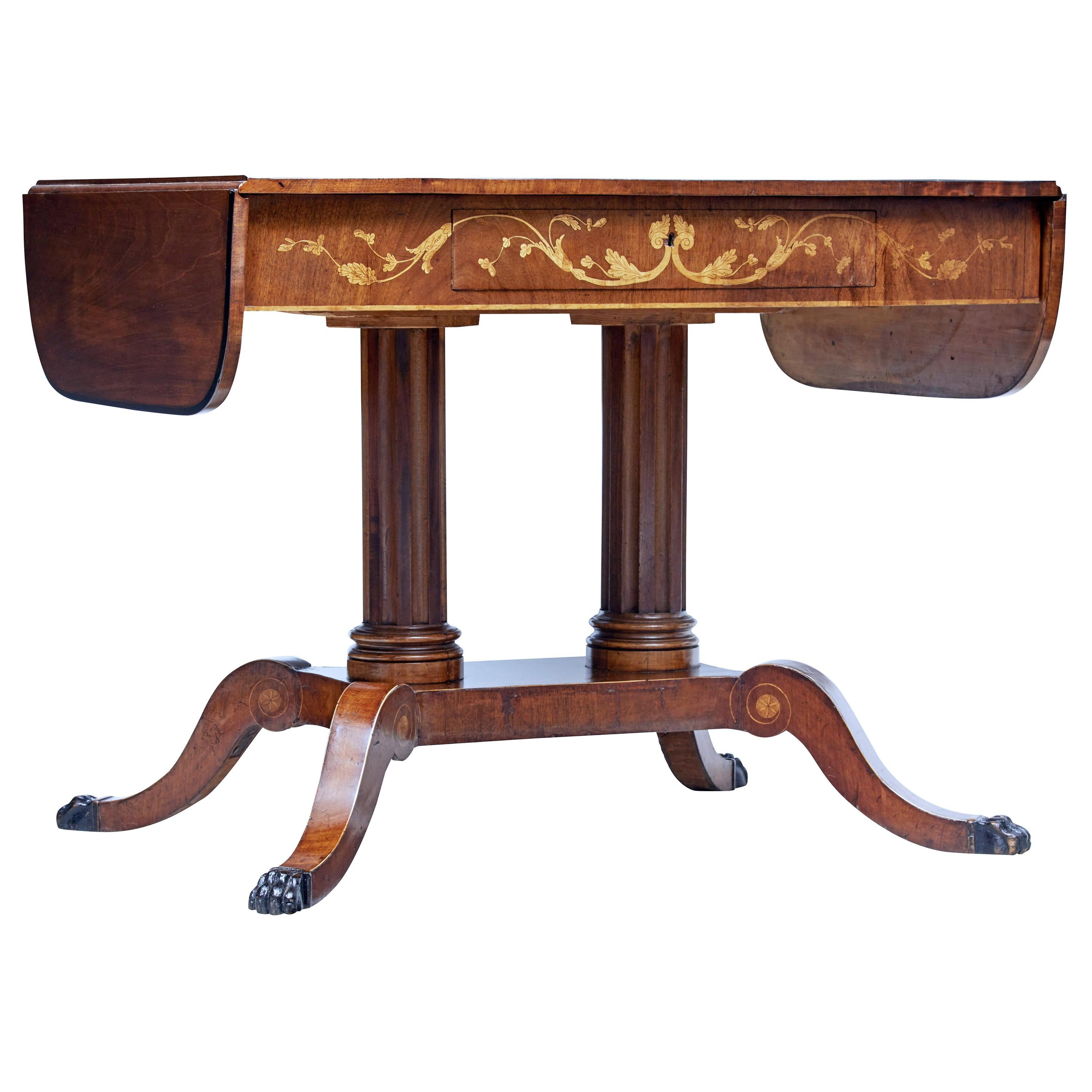 19th Century Mahogany Inlaid Sofa Table