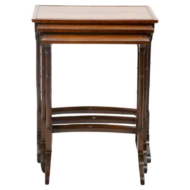 Stack Table 19th century Mahogany Inlaid Top Decorated Stacking Tables For Sale at ...