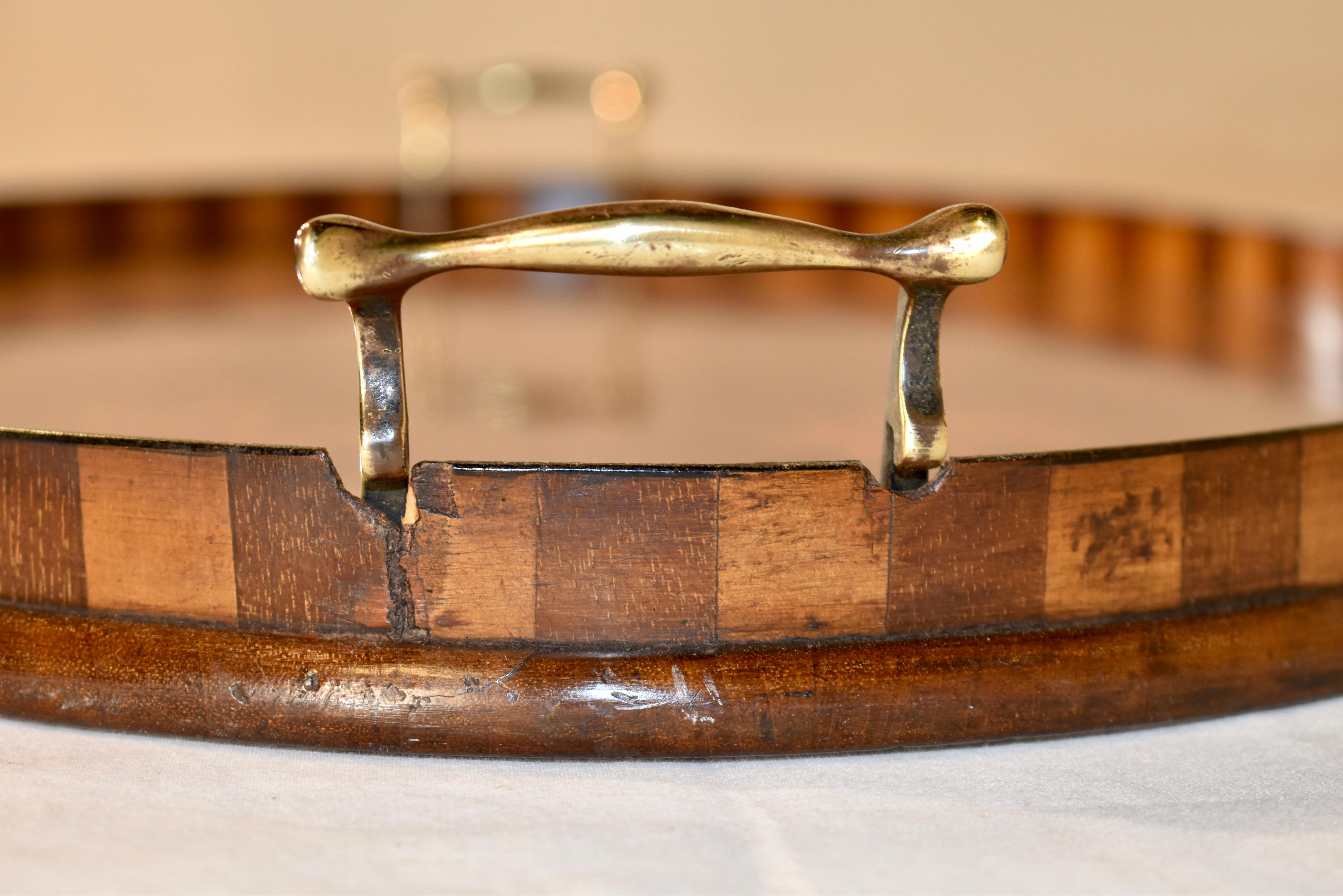 19th Century Mahogany Inlaid Tray  For Sale 4