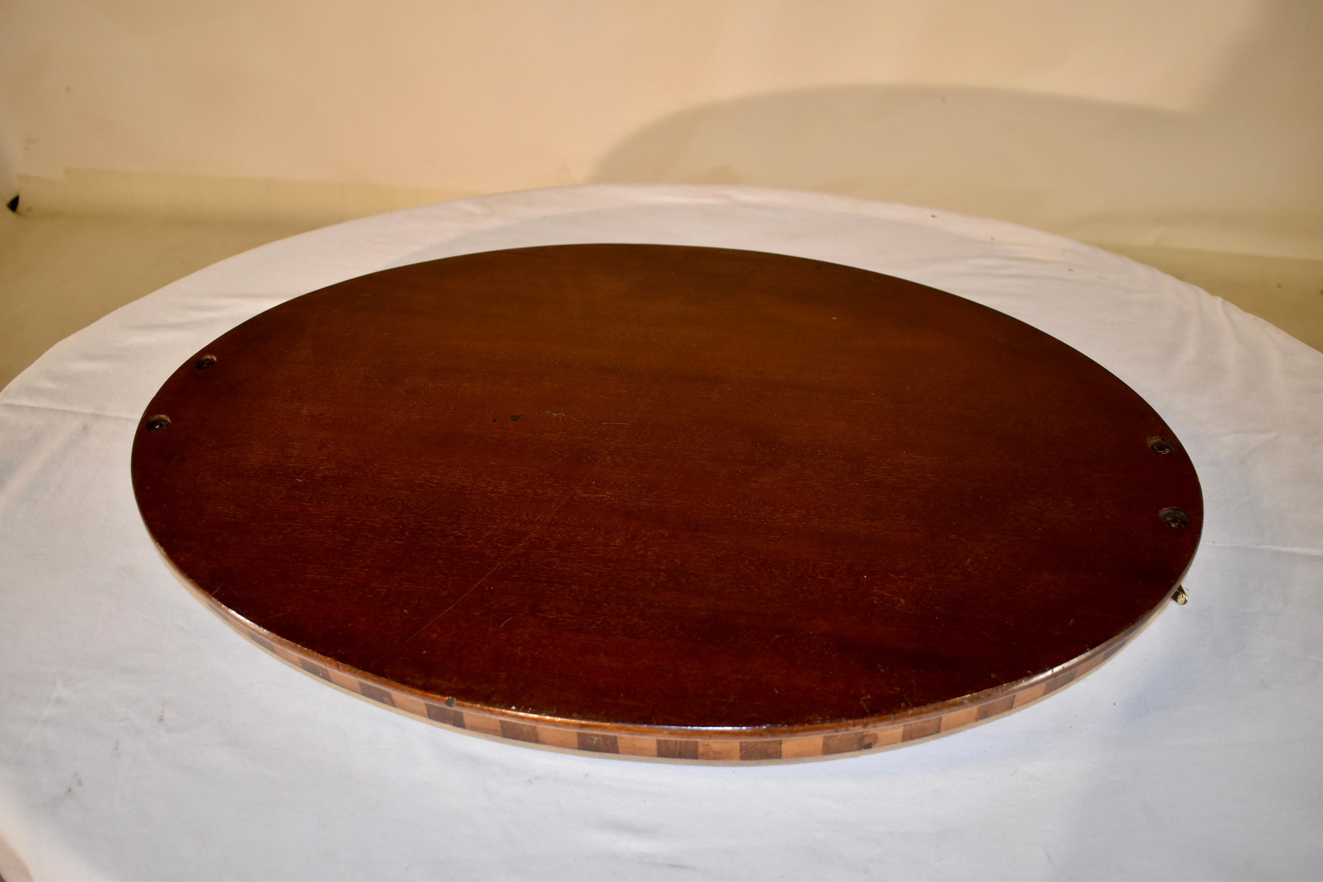 19th Century Mahogany Inlaid Tray  For Sale 6