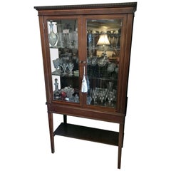 19th Century Mahogany Inlaid Victorian Display Cabinet