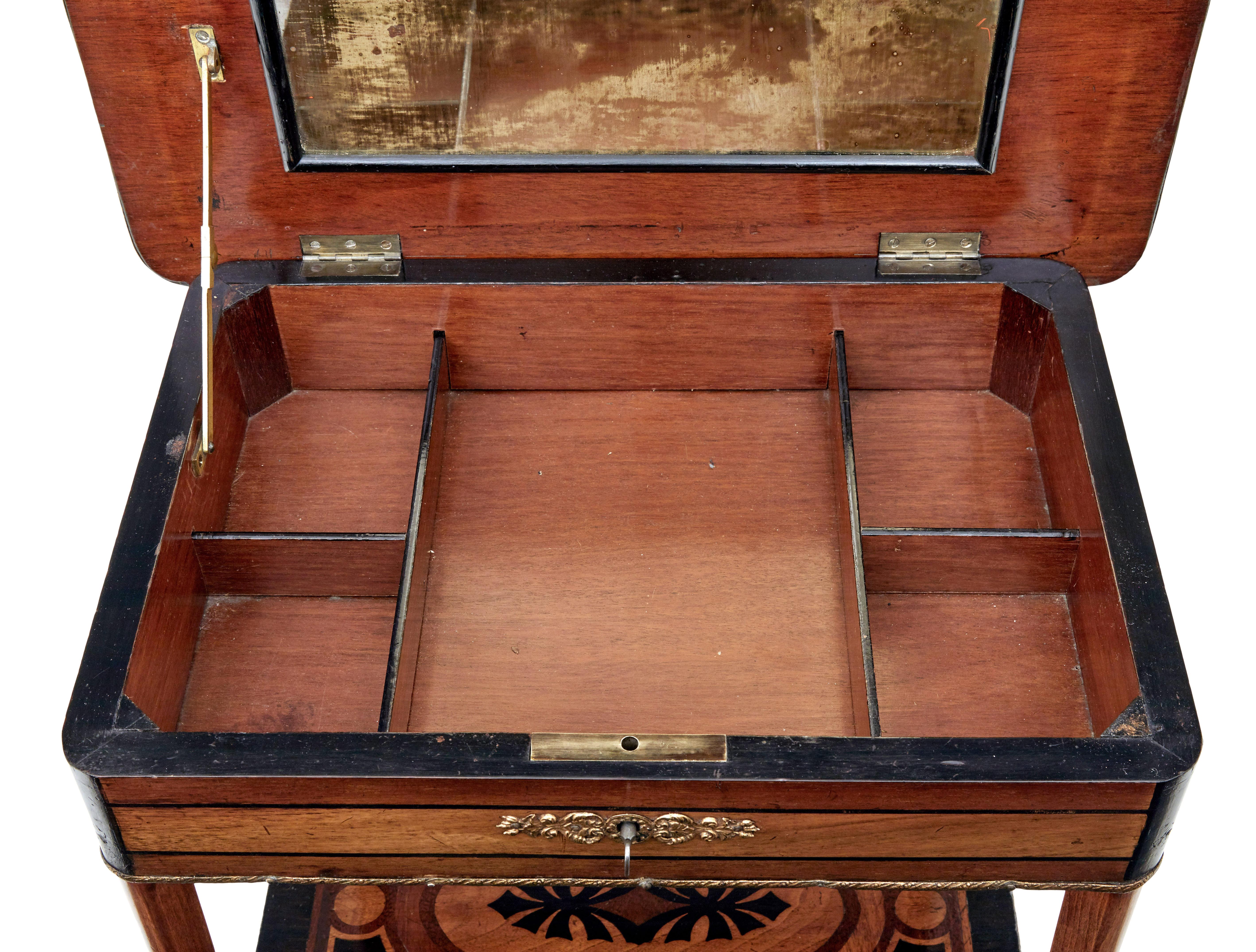 Swedish 19th Century Mahogany Inlaid Work Table For Sale