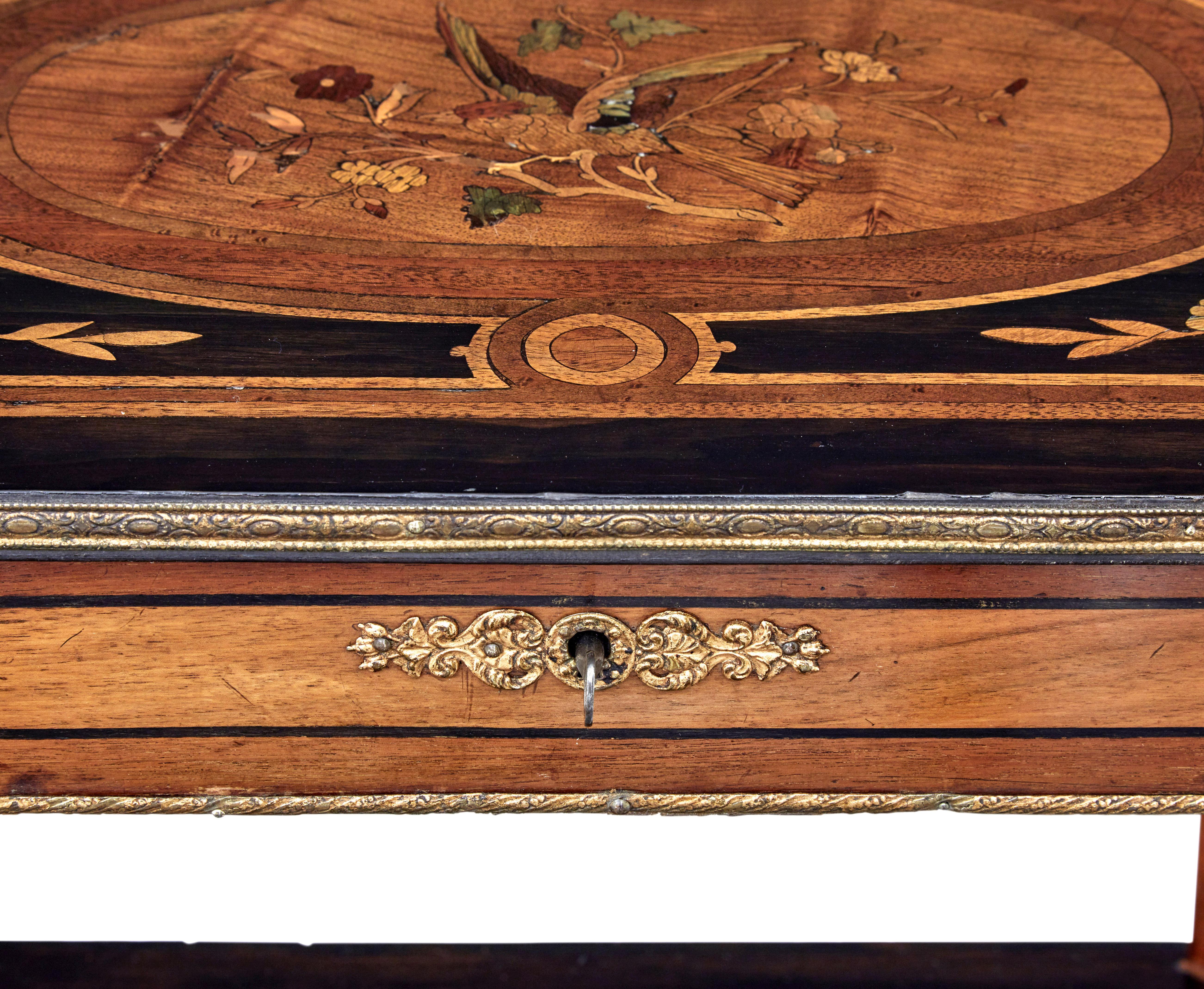 19th Century Mahogany Inlaid Work Table For Sale 3