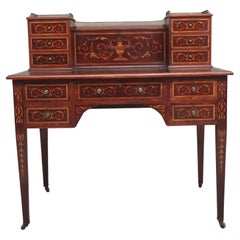 Vintage 19th Century mahogany inlaid writing desk