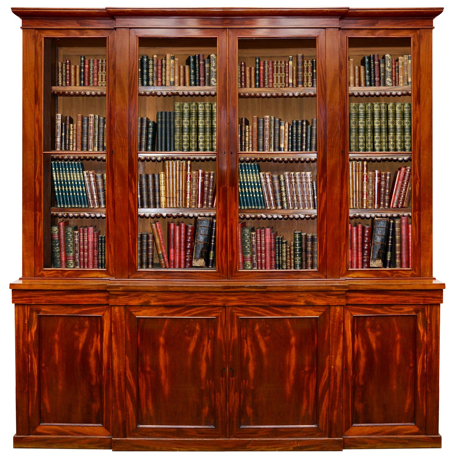 19th Century Mahogany Library Bookcase, Mahogany Library Bookcase
