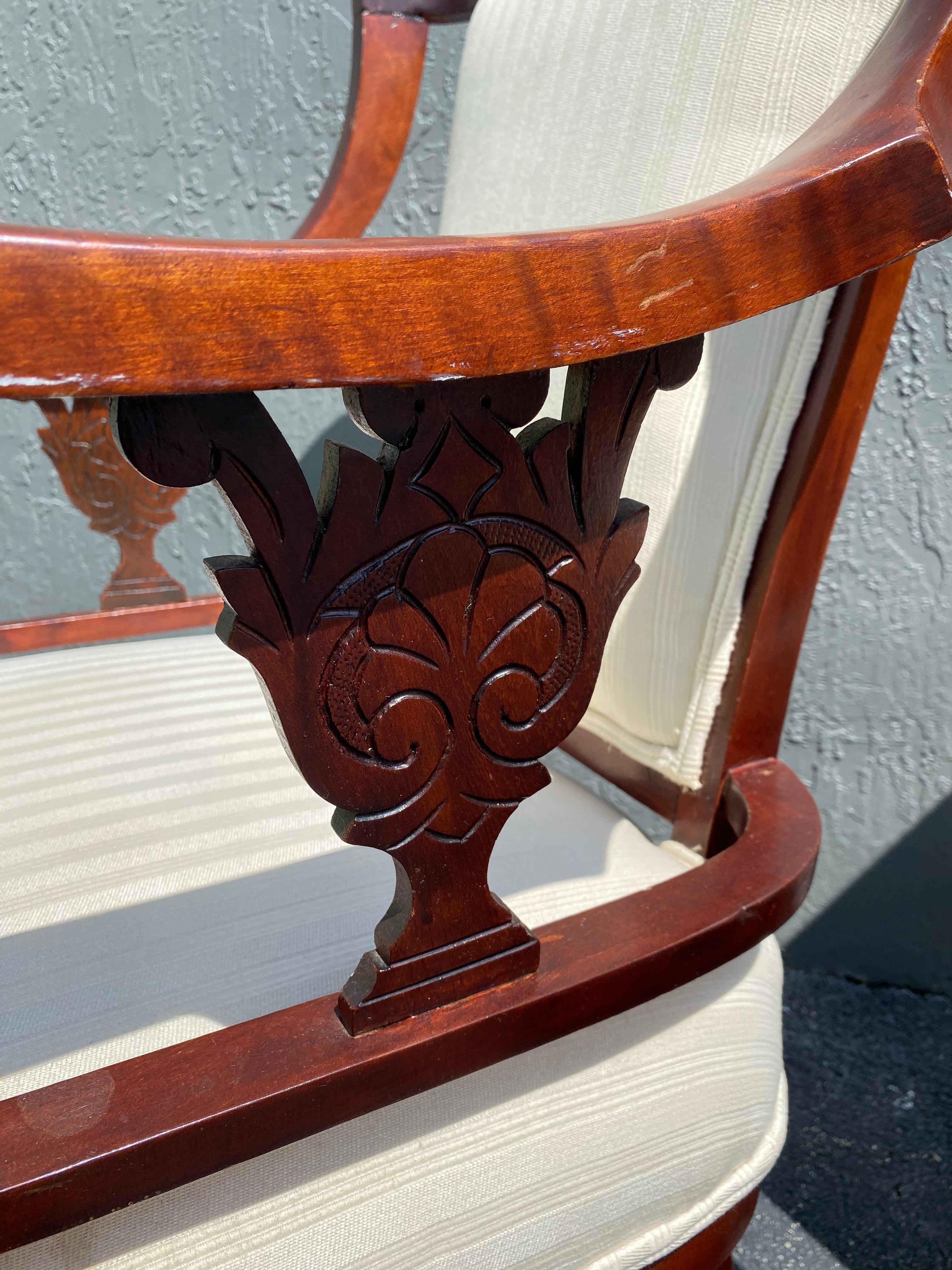 19th Century Mahogany Library Chairs on Castors, Set of 2  For Sale 6