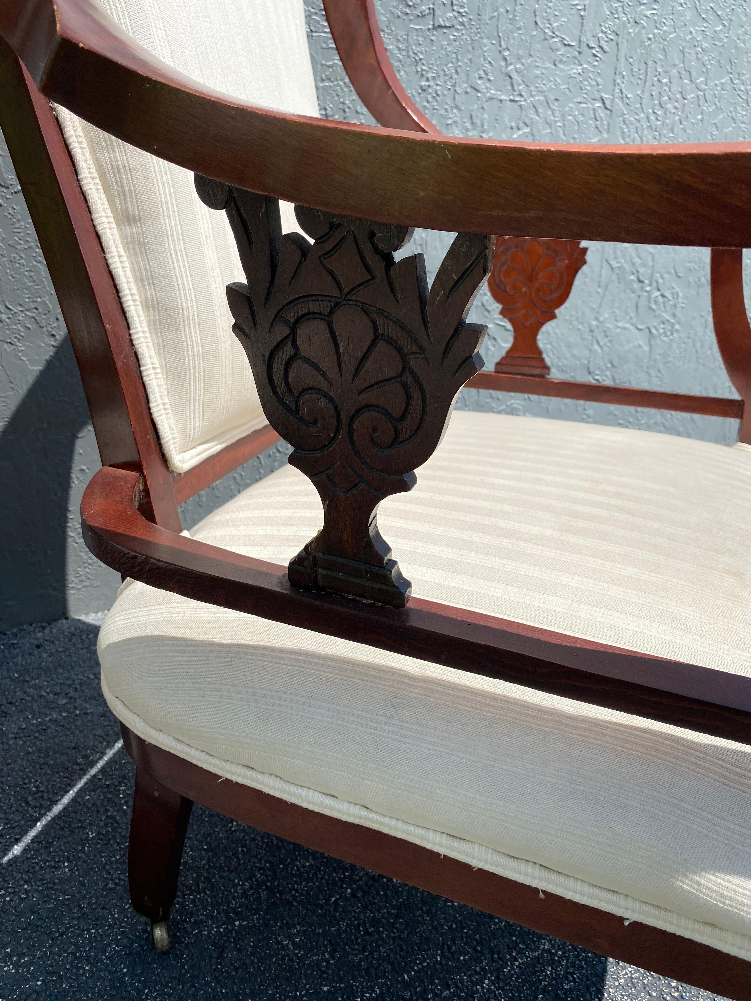 19th Century Mahogany Library Chairs on Castors, Set of 2  For Sale 7