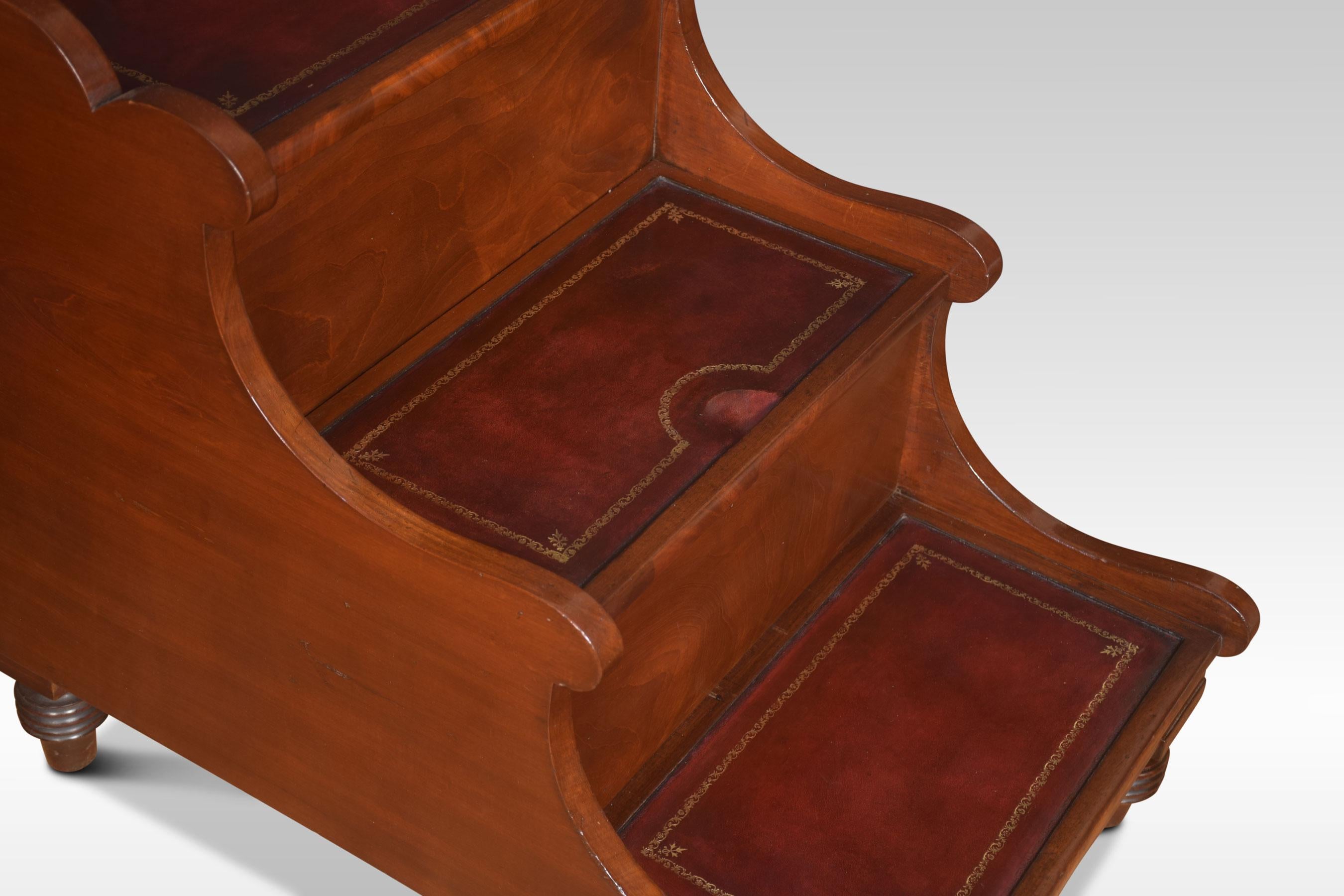 British 19th Century Mahogany Library Steps For Sale