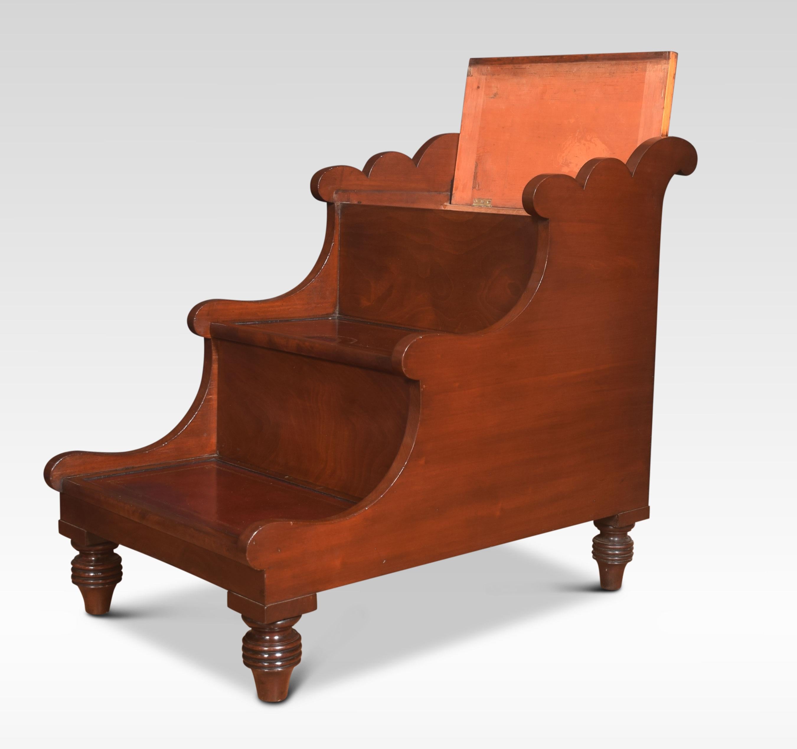 Wood 19th Century Mahogany Library Steps For Sale