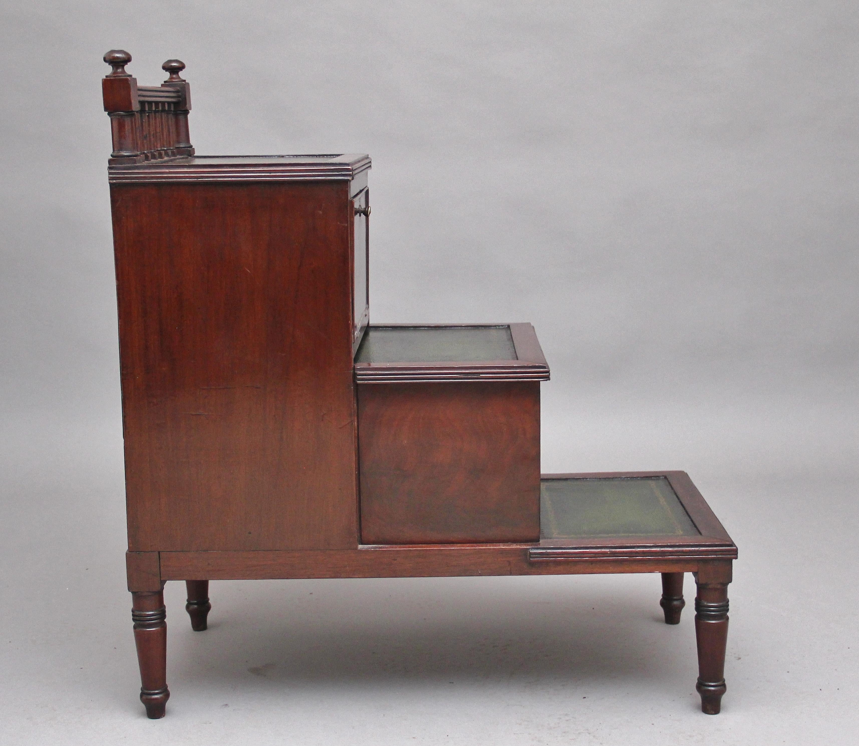 19th Century Mahogany Library Steps 2