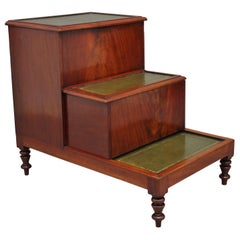 Antique 19th Century Mahogany Library Steps