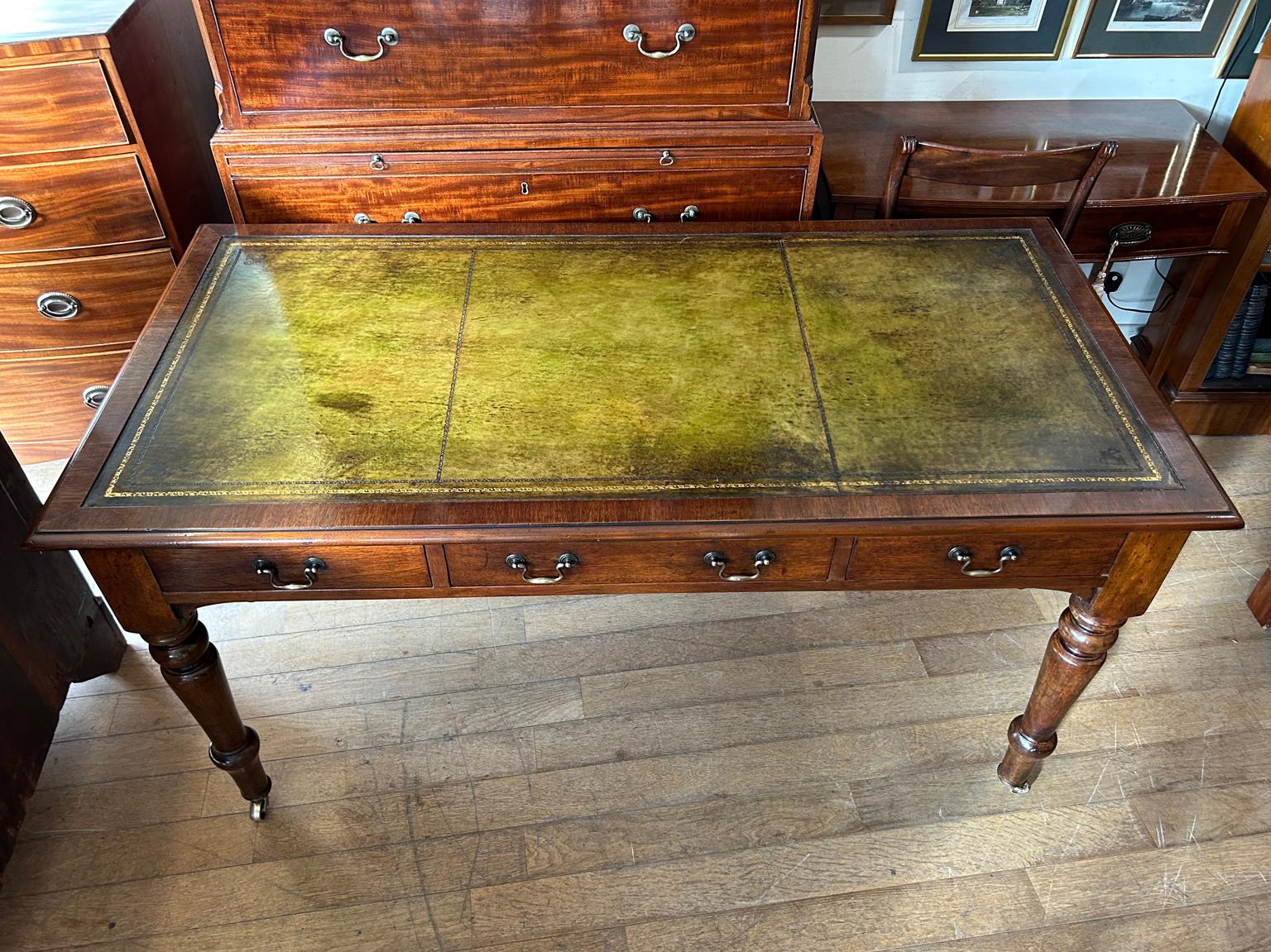 Hand-Crafted 19th Century Mahogany Library / Writing Table