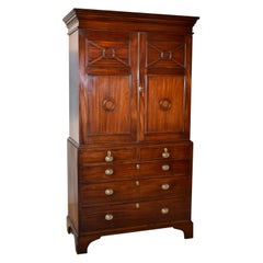19th Century Mahogany Linen Press