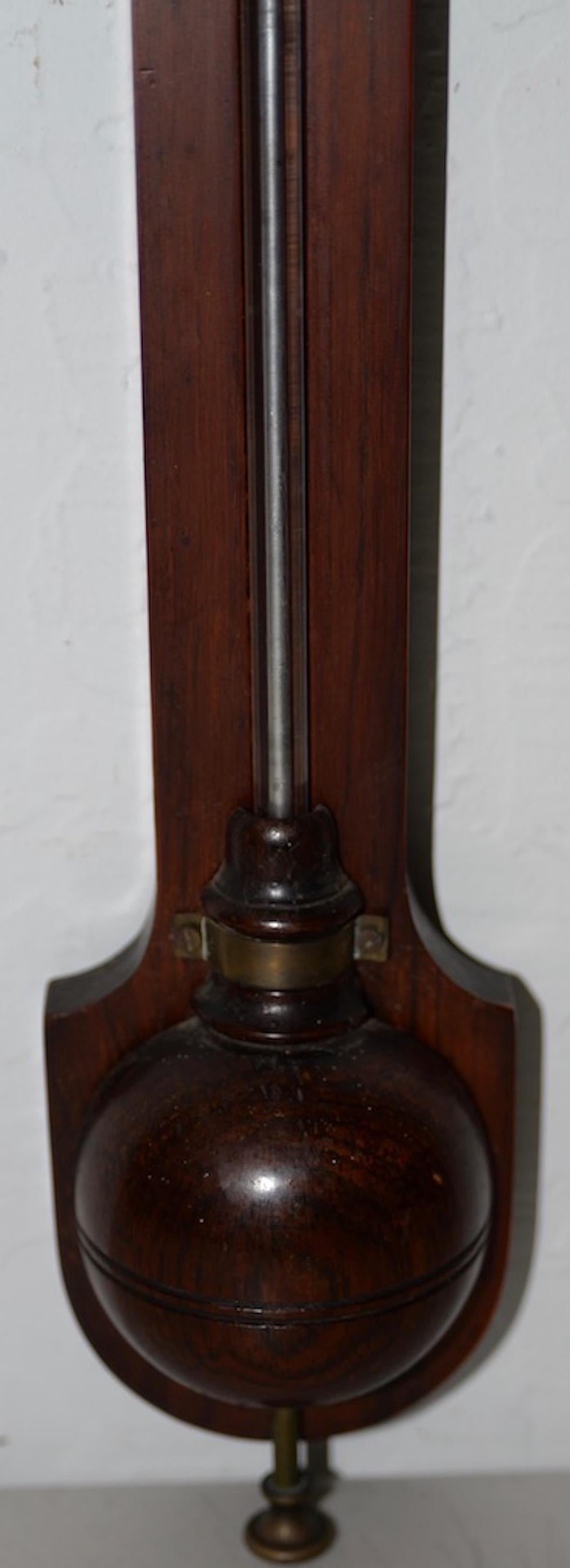 Edwardian 19th Century Mahogany Long Case Barometer by Lennie Optician, Edinburgh