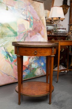 19th Century Mahogany Louis XVI Side Table with Marble Top