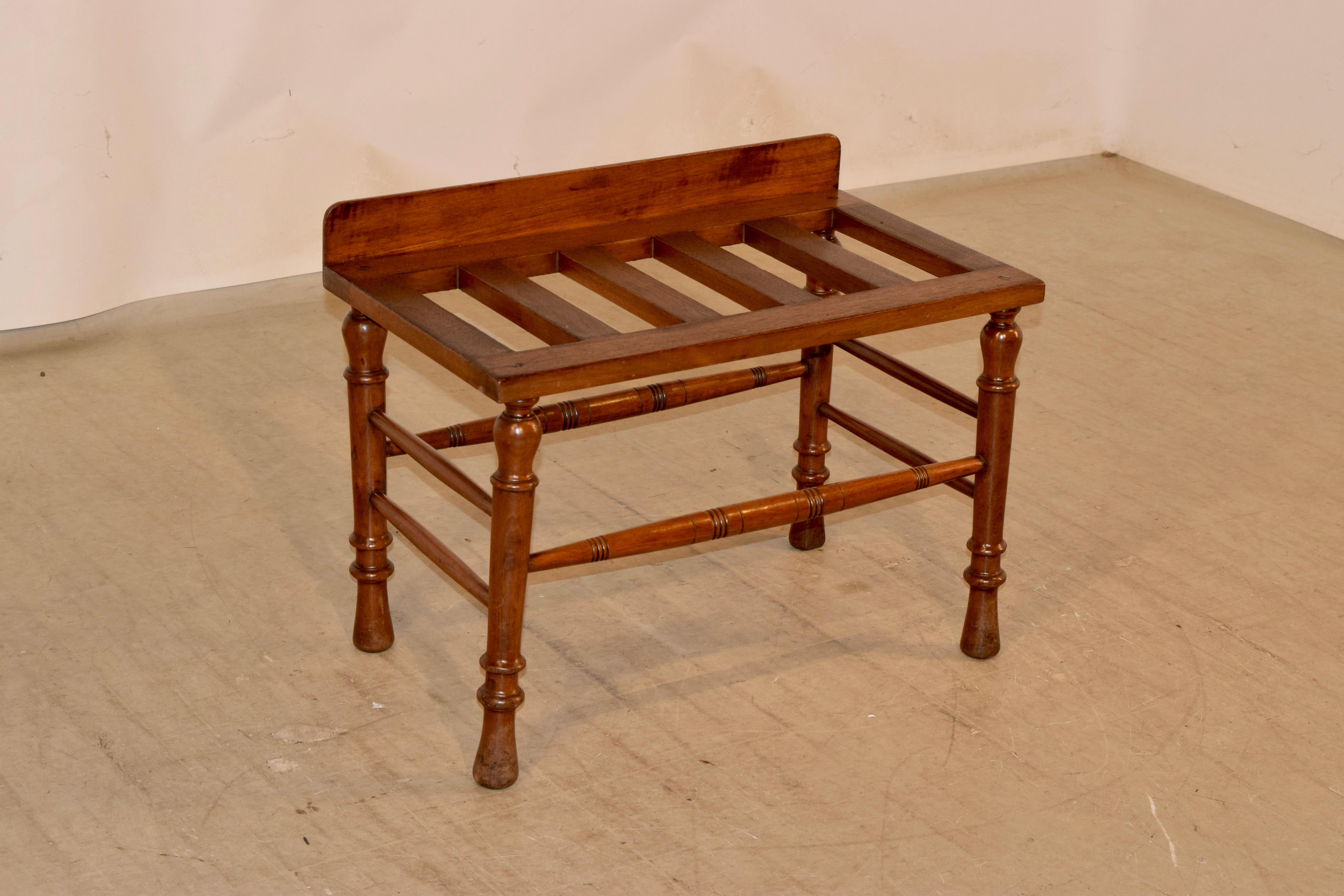 Victorian 19th Century Mahogany Luggage Stand For Sale