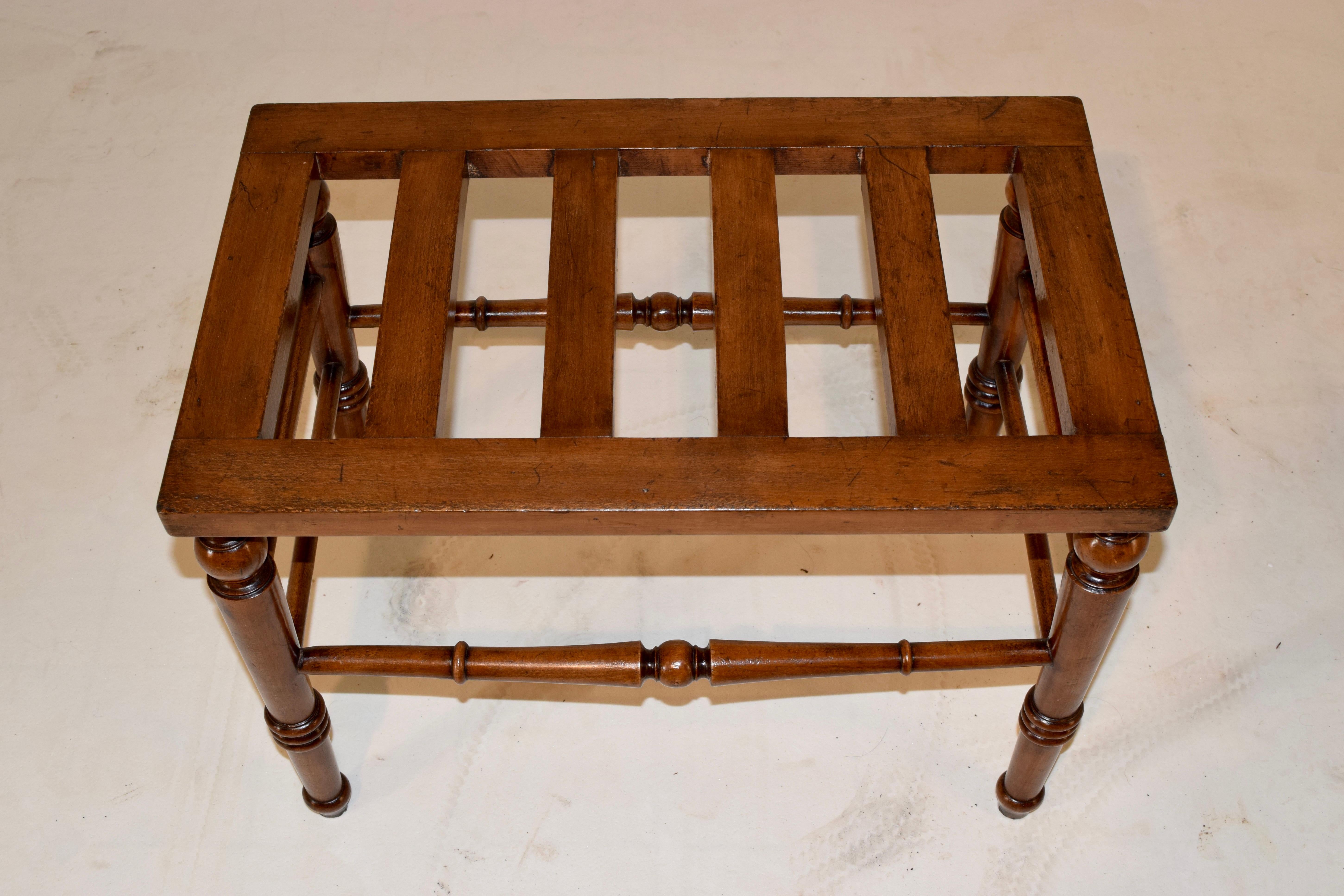 19th Century Mahogany Luggage Stand In Good Condition In High Point, NC