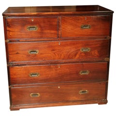 Antique 19th Century Mahogany Military Chest of Drawers