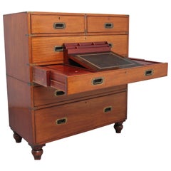 Used 19th Century Mahogany Military Secrétaire Chest