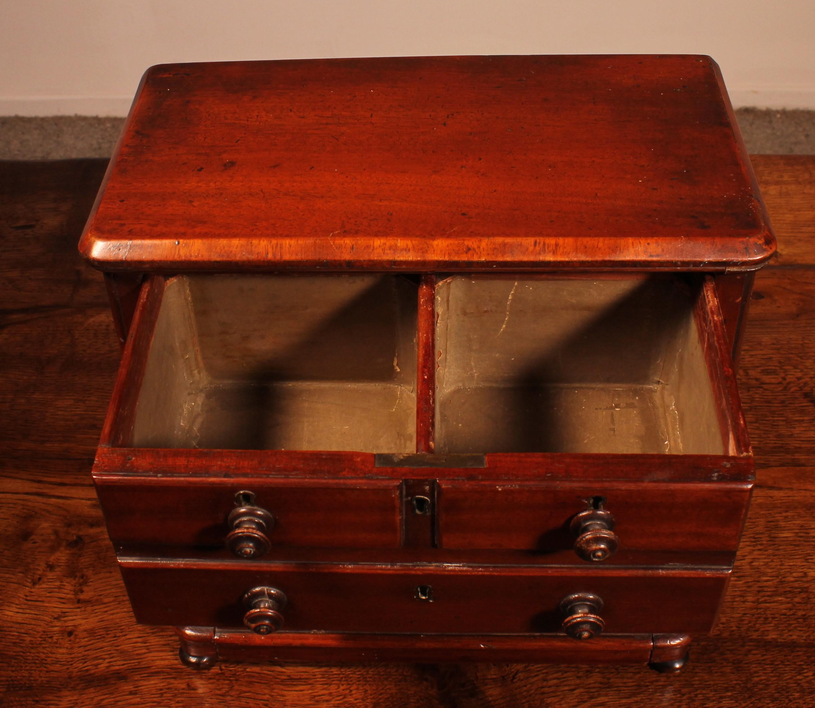 19th Century Mahogany Miniature Chest Of Drawers For Sale 5