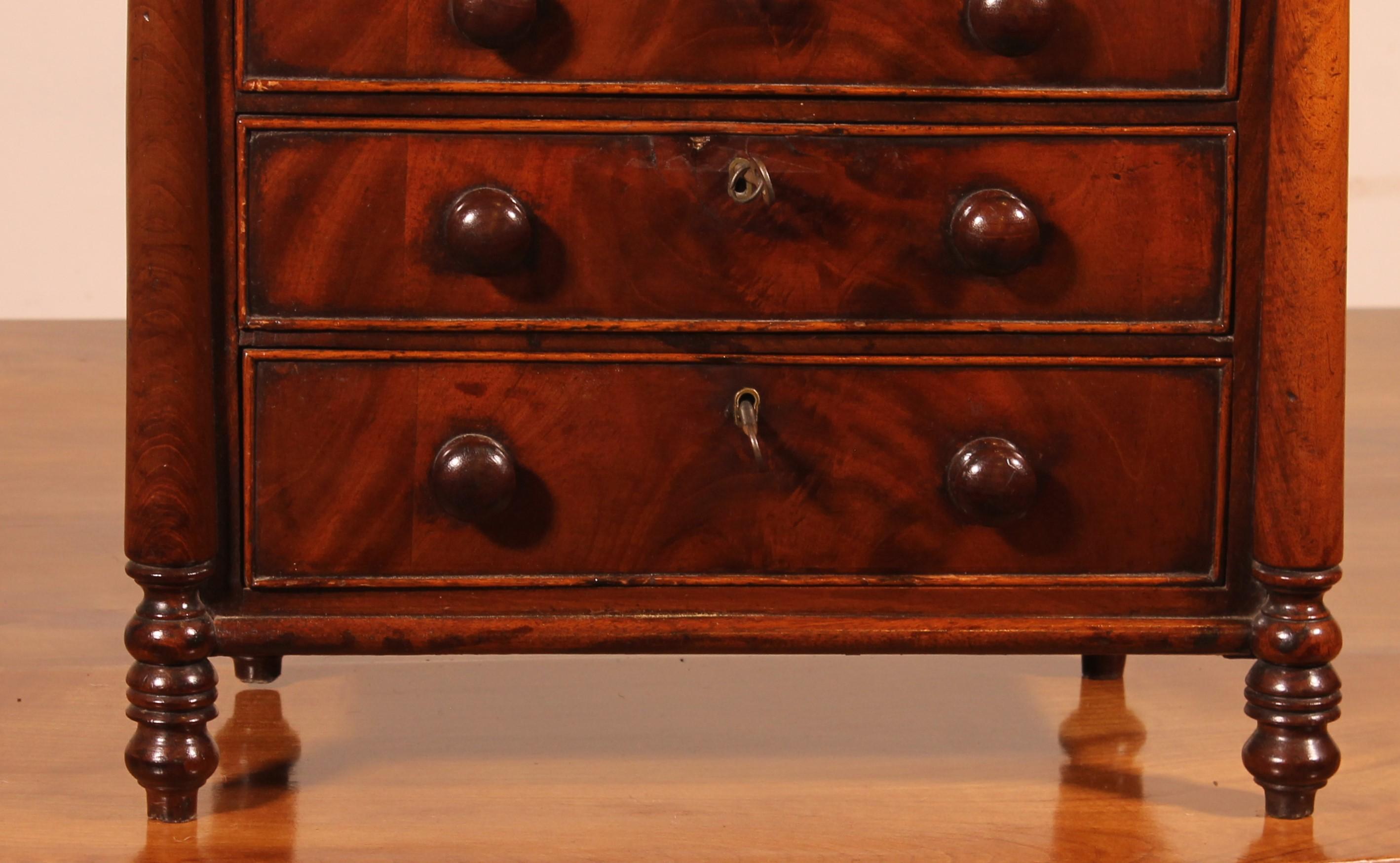 Victorian 19th Century Mahogany Miniature Chest of Drawers