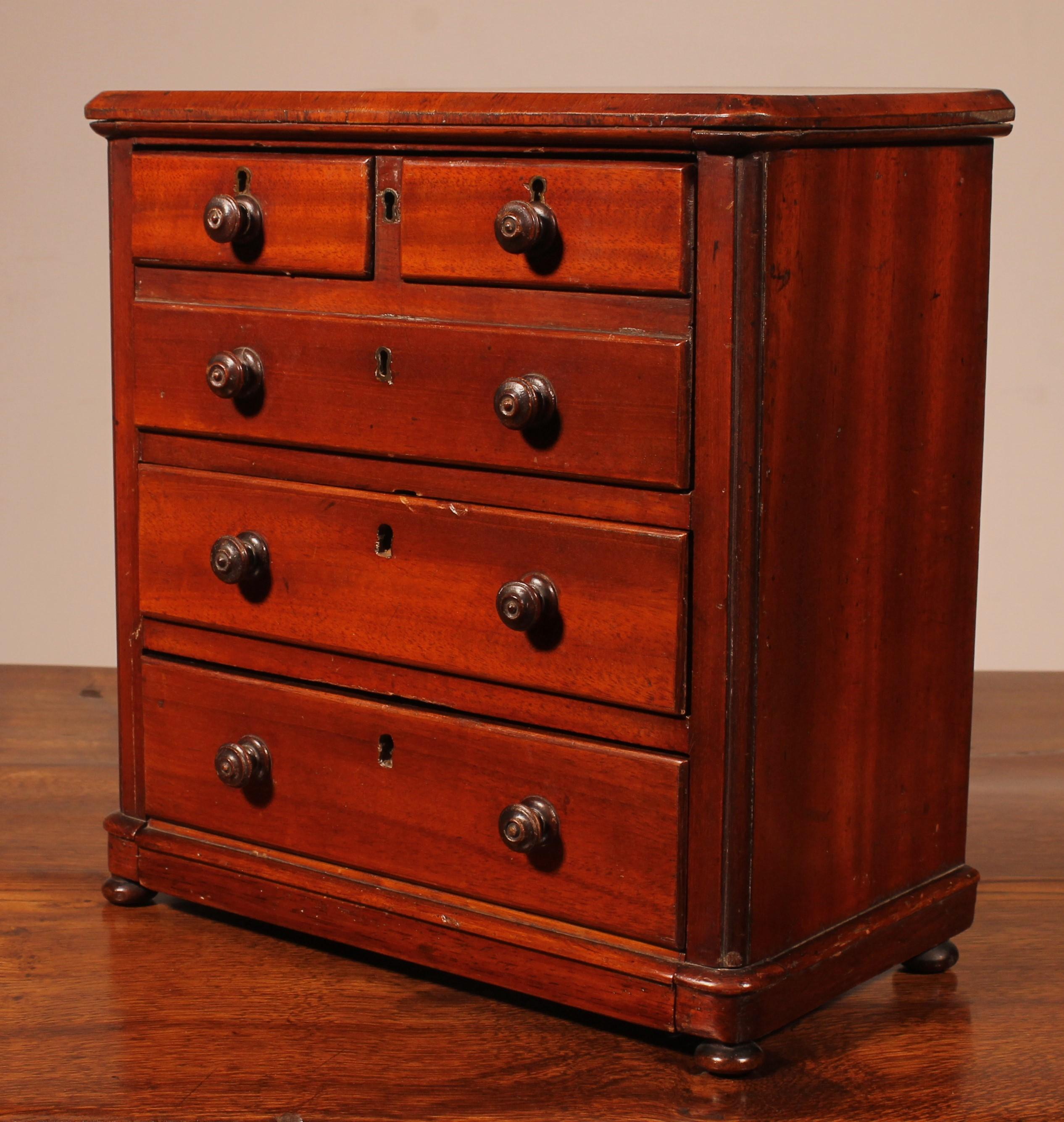 19th Century Mahogany Miniature Chest Of Drawers For Sale 3