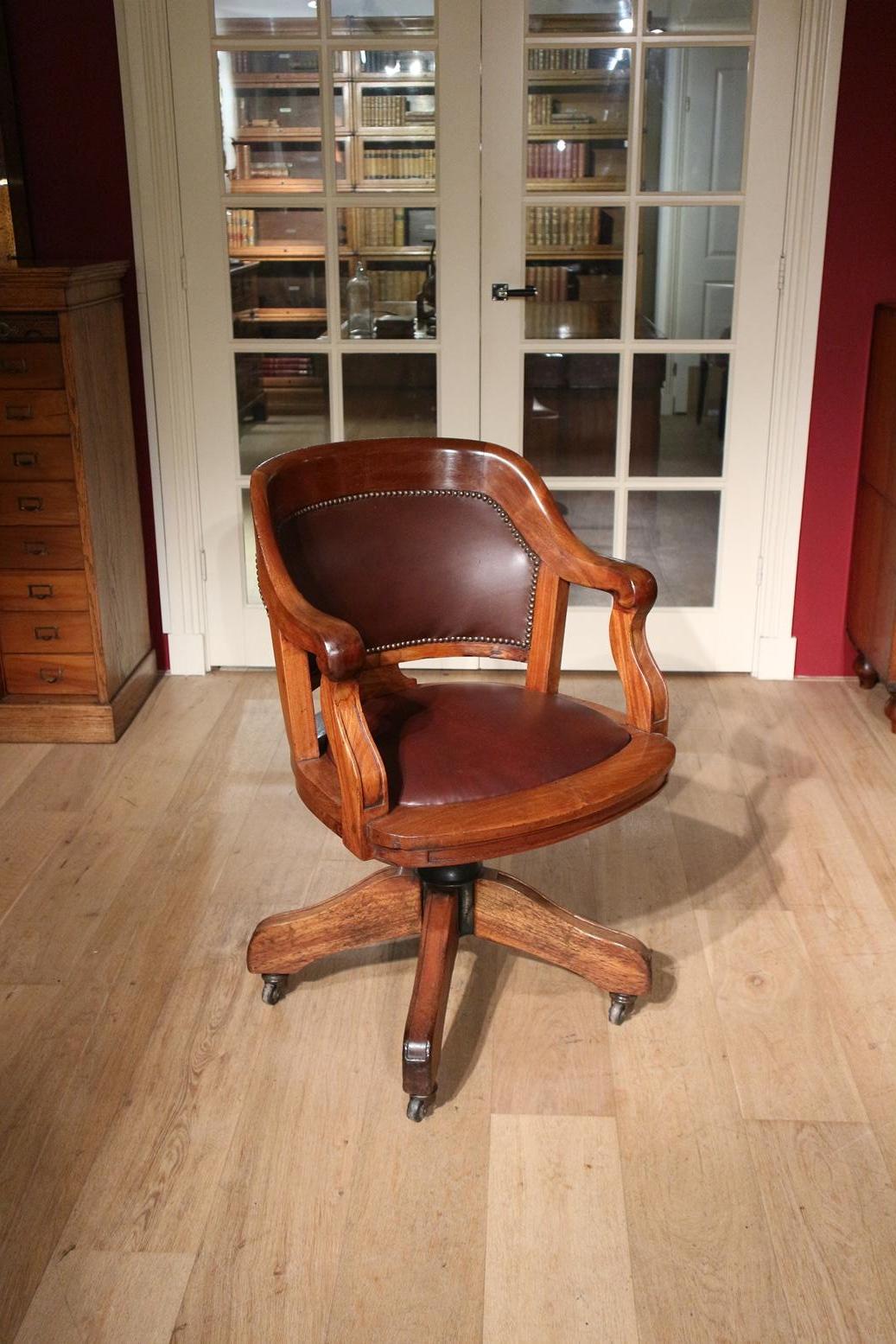 Late 19th Century 19th Century Mahogany Office Chair