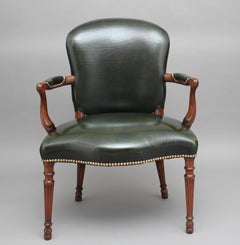 19th Century Mahogany Open Armchair