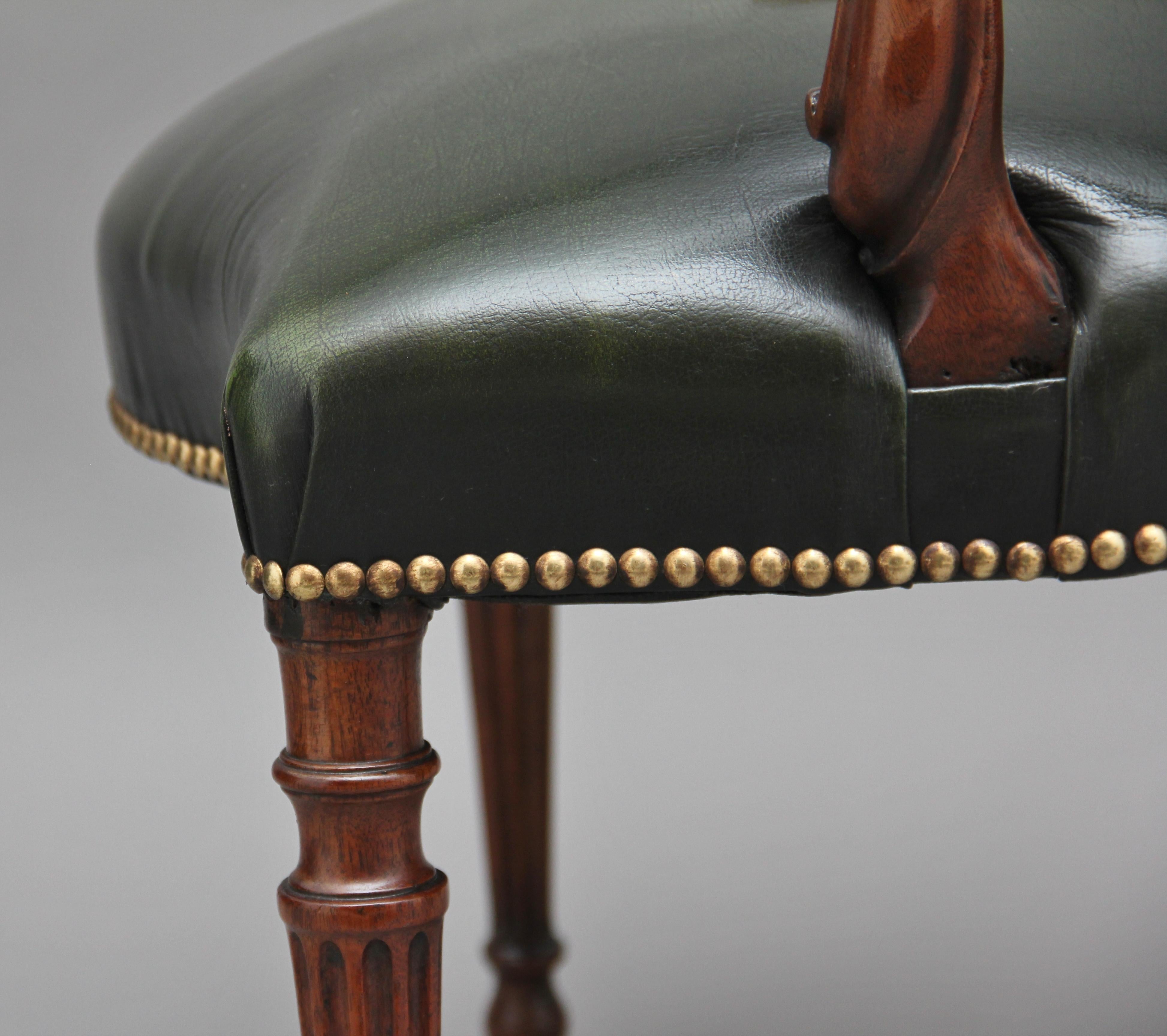 19th Century Mahogany Open Armchair For Sale 2
