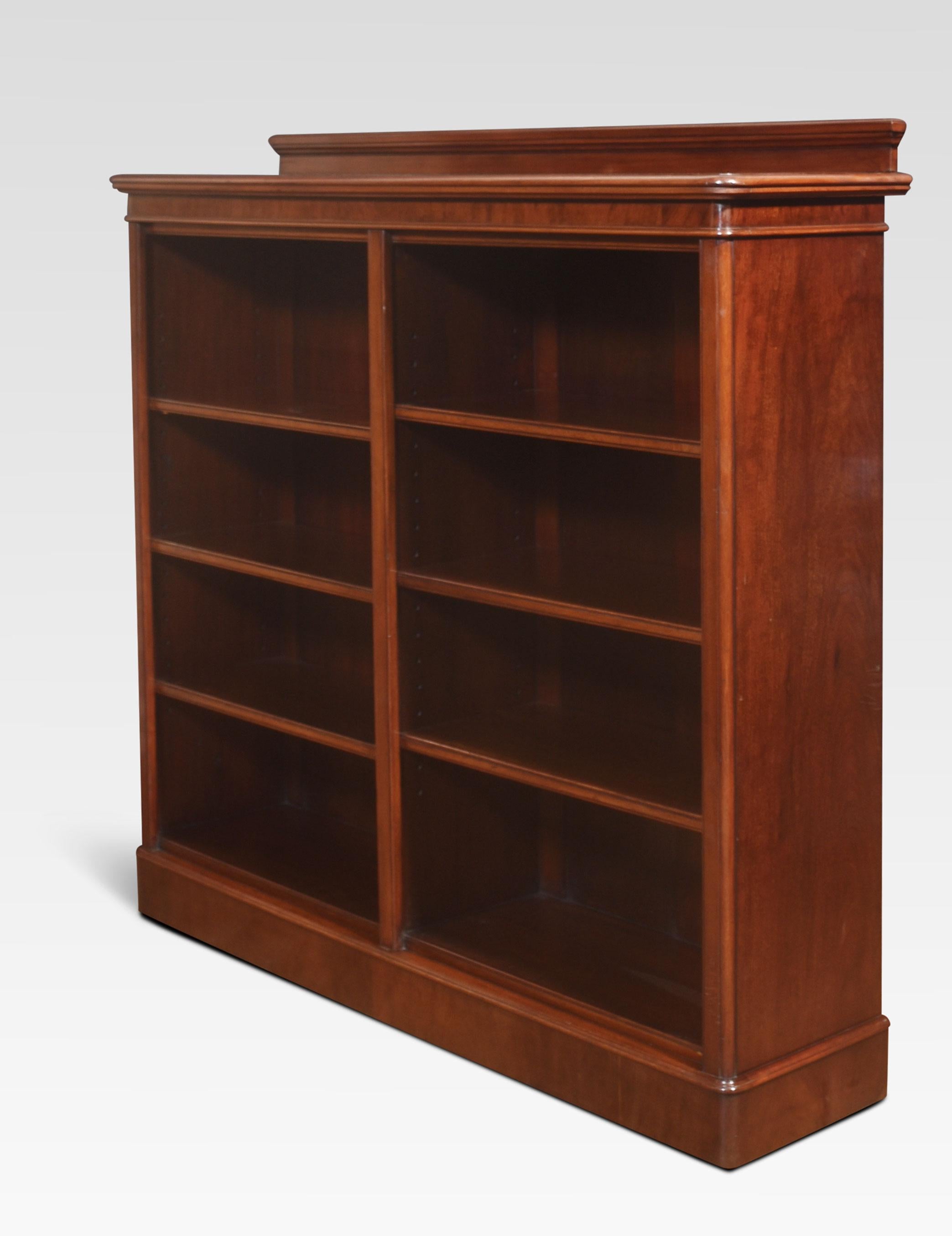 British 19th century mahogany open bookcase For Sale