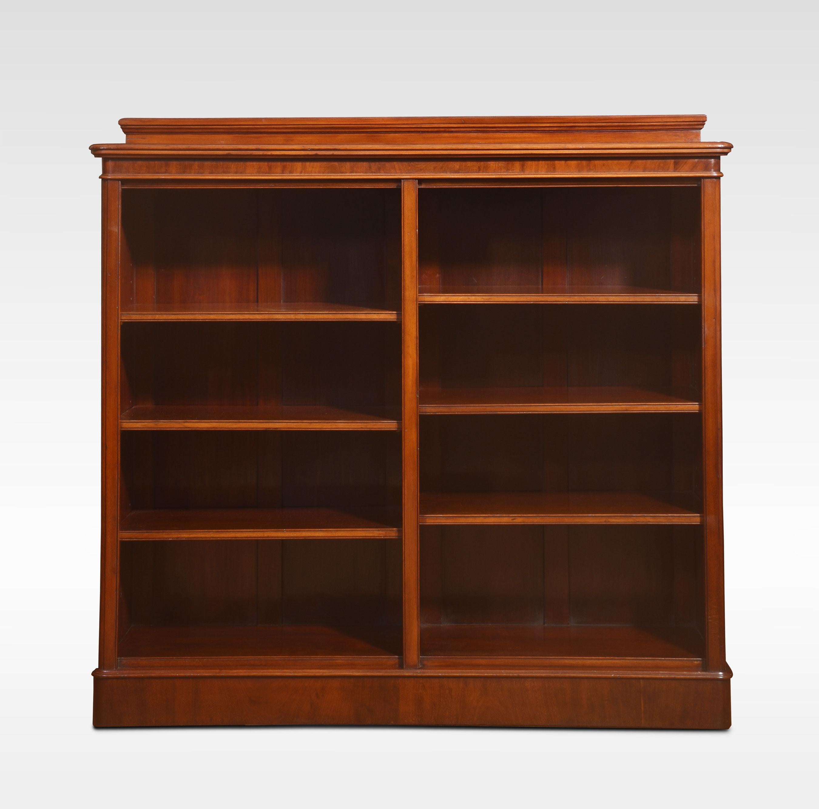 Wood 19th century mahogany open bookcase